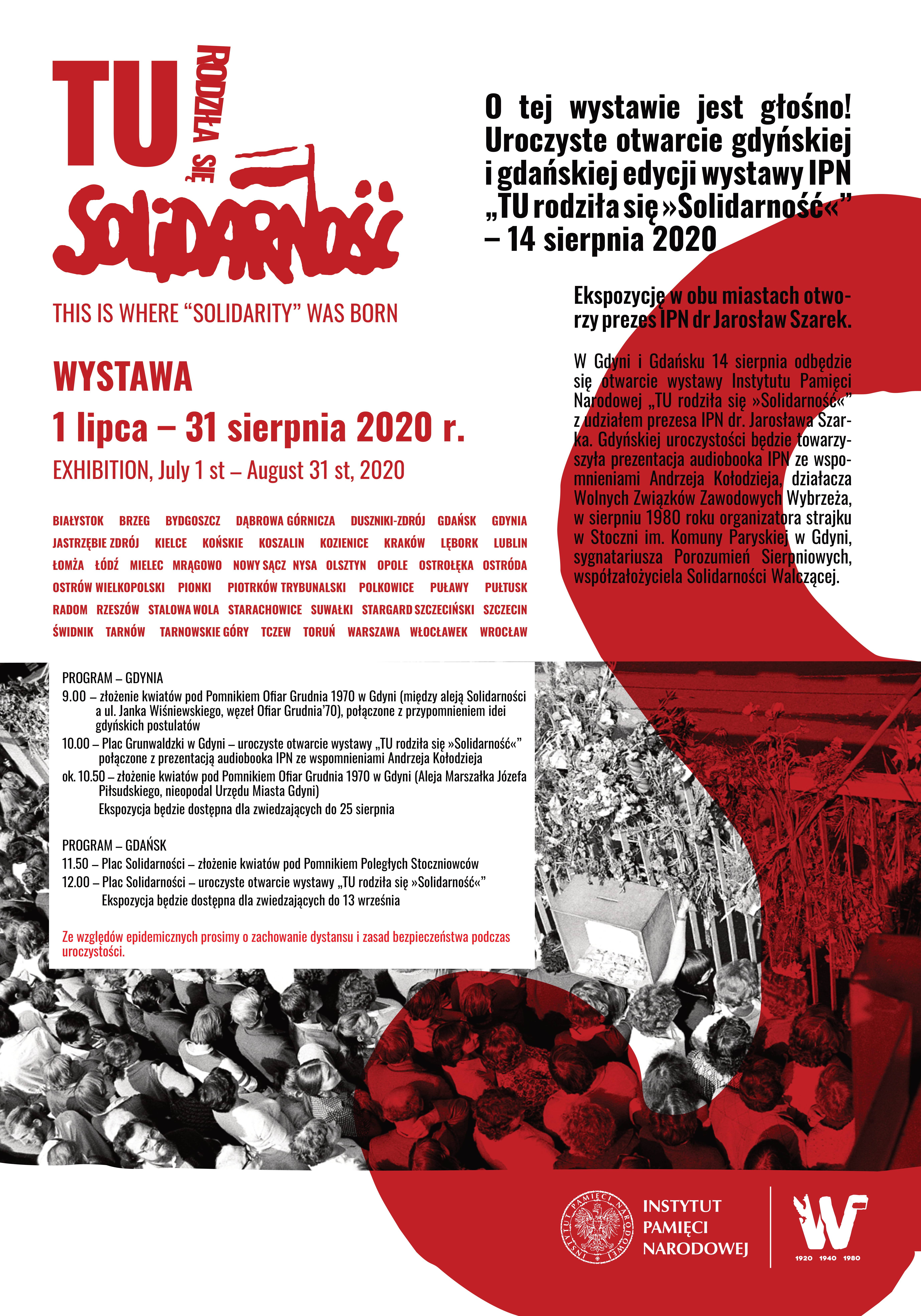 plakat wysatwy Tu rodziła się Solidarność