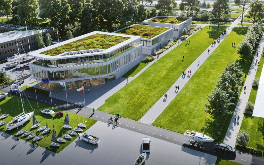 Wizualizacja nowego centrum żeglarskiego (materiały Gdyńskiego Centrum Sportu)
