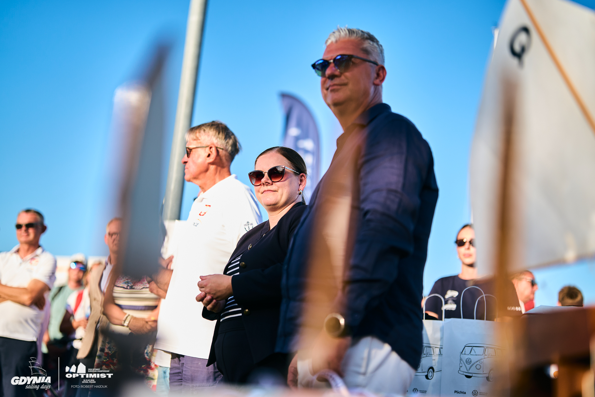 Na pierwszym planie Aleksandra Kosiorek, prezydent Gdyni oraz Tomasz Chamera, wiceprezydent World Sailing (fot. Robert Hajduk)