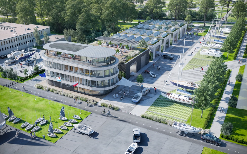 Wizualizacja nowego centrum żeglarskiego (materiały Gdyńskiego Centrum Sportu)