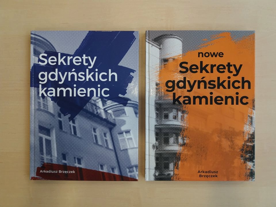 Książki "Sekrety Gdyńskich Kamienic" i "Nowe Sekrety Gdyńskich Kamienic" Arkadiusza Brzęczka. // fot. facebook.com/informacjaturystycznagdynia