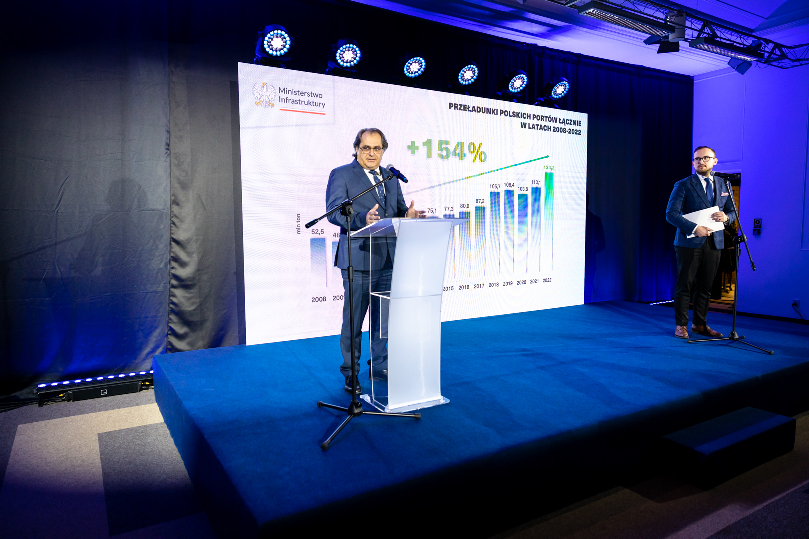 Sekretarz stanu w Ministerstwie Infrastruktury, Marek Gr&oacute;barczyk (na zdjęciu) przedstawił łączny wzrost polskich port&oacute;w o ok. 18% w statystyce przeładunk&oacute;w w 2022 roku, fot. Ministerstwo Infrastruktury / Facebook