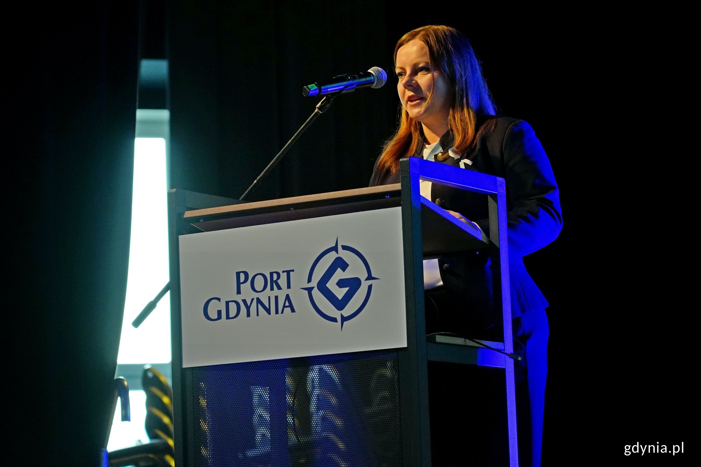 Prezydent Gdyni Aleksandra Kosiorek przemawiająca na spotkaniu Baltic Ports for Climate Conference 2025 (fot. Magdalena Czernek)
