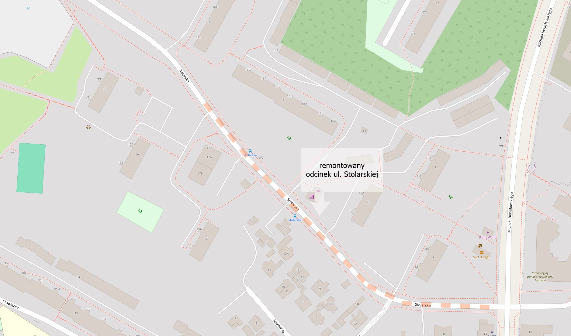 grafika pokazująca zakres prac