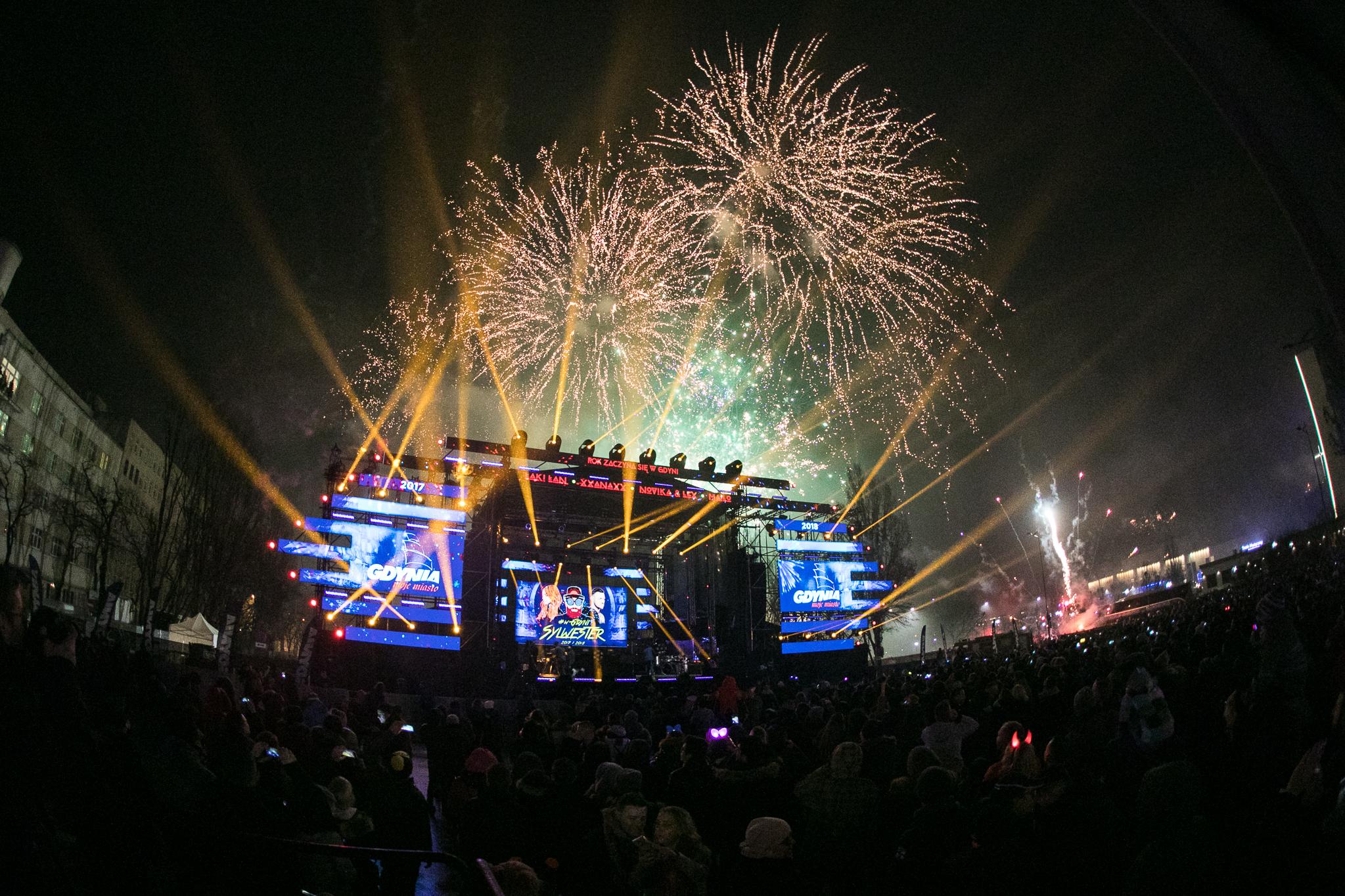 Miejski sylwester 2017/2018 w Gdyni, fot. Karol Stańczak