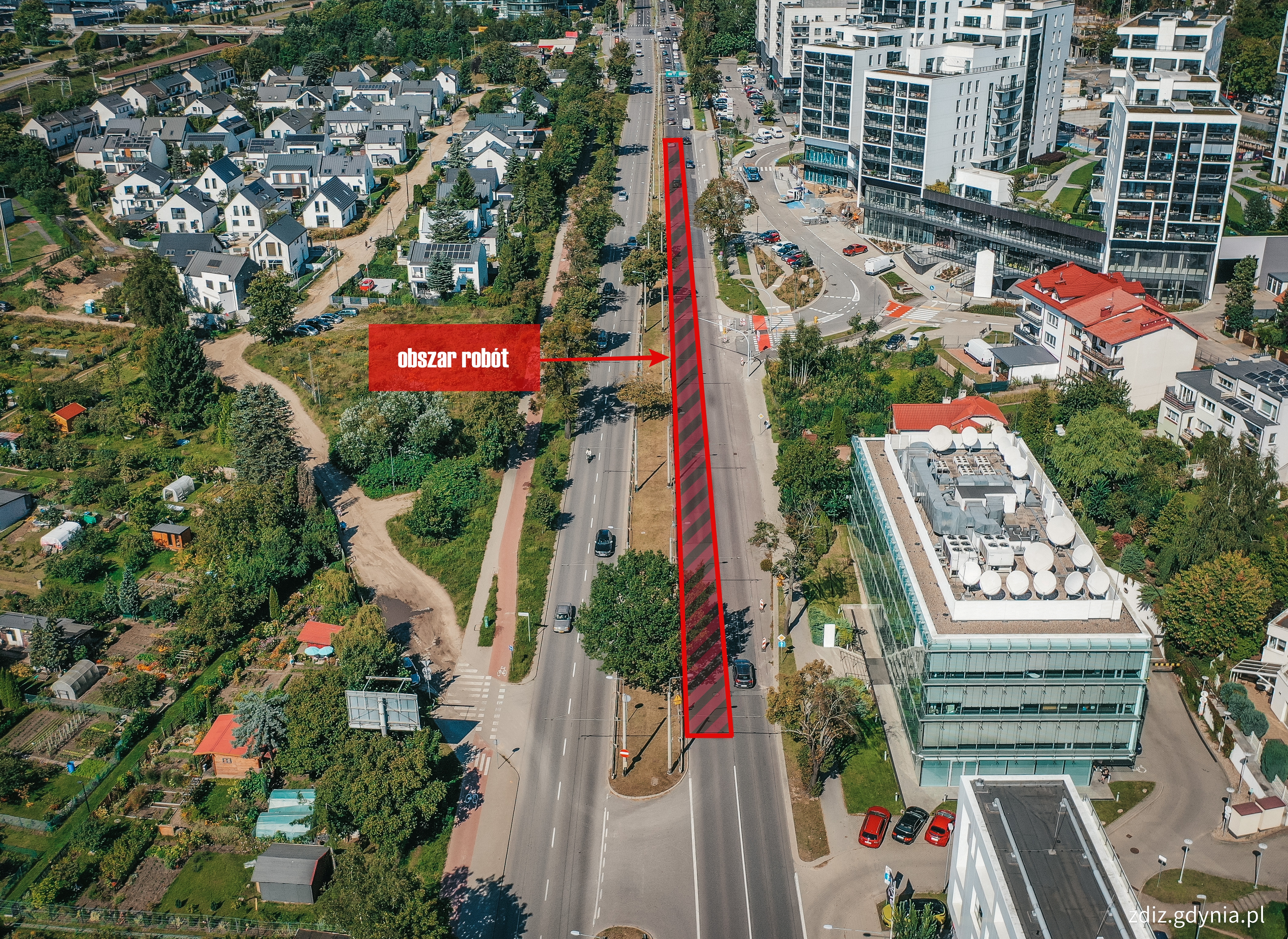 Pierwszy etap prac na al. Zwycięstwa związany z wymianą nawierzchni na lewym pasie w kierunku centrum