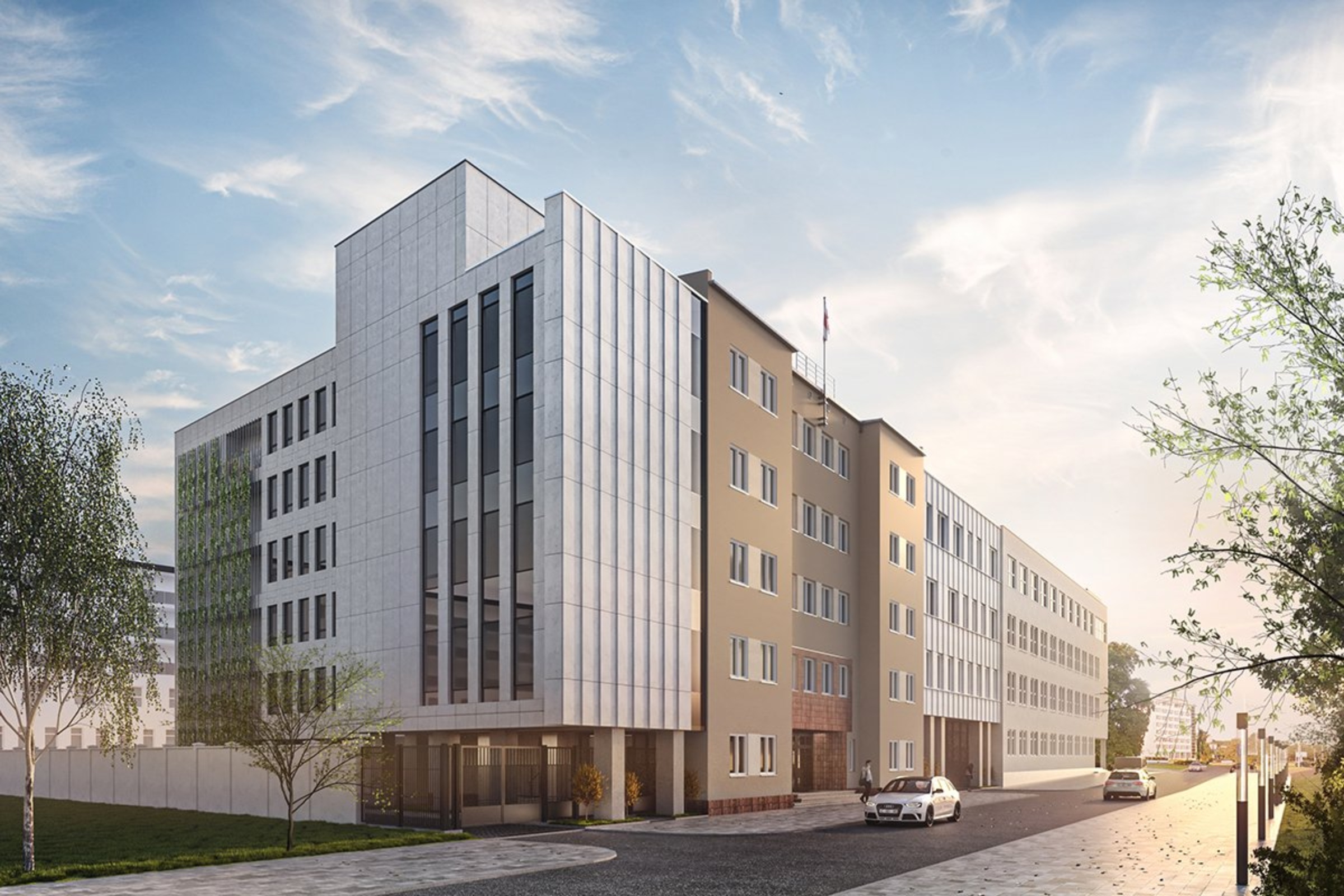 Nowy budynek Sądu Rejonowego w Gdyni zbuduje w duchu modernizmu gdyńskiego firma Warbud S.A. według projektu pracowni architektonicznej AA (źr&oacute;dło: AA)