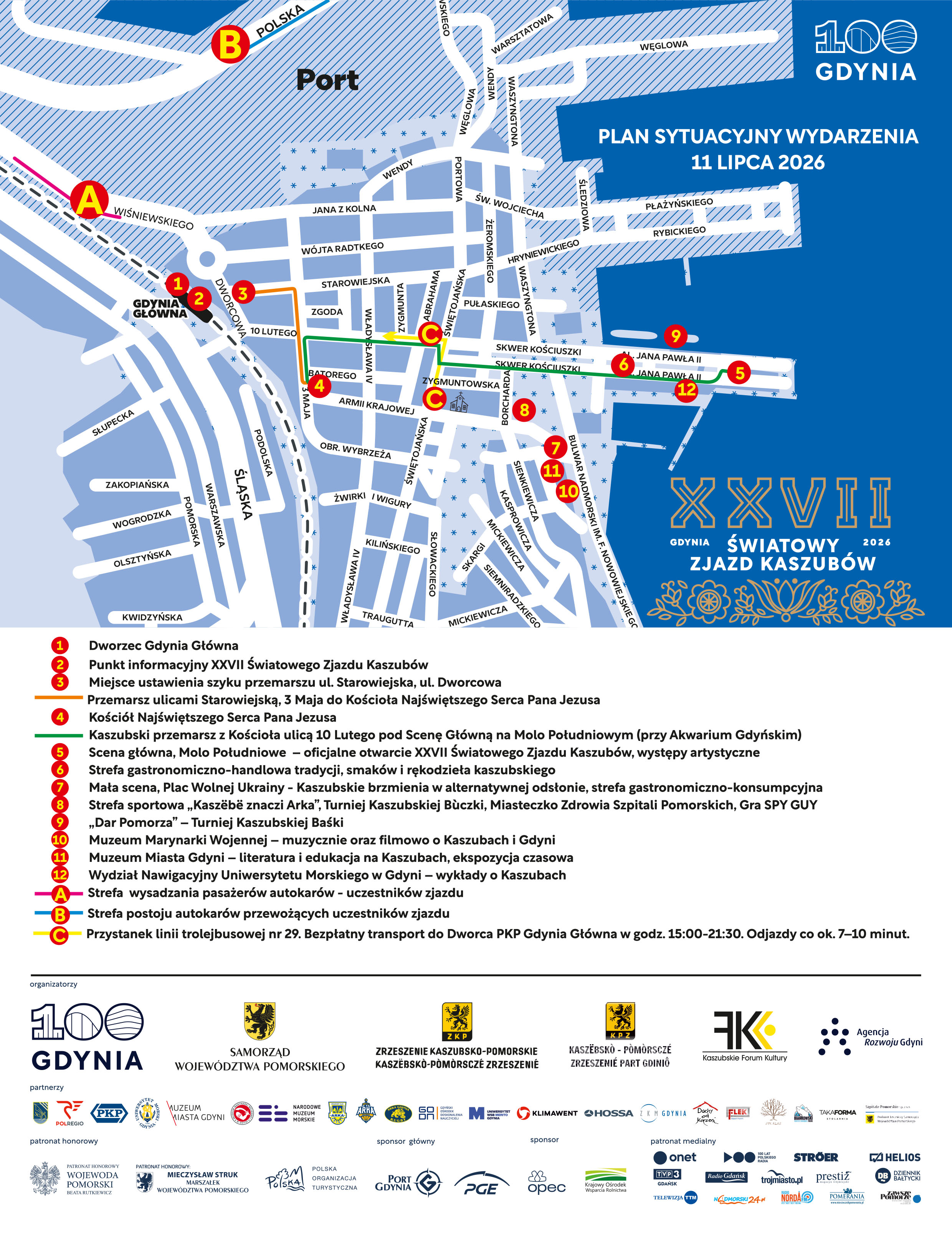 Mapka rozmieszczenia poszczególnych atrakcji