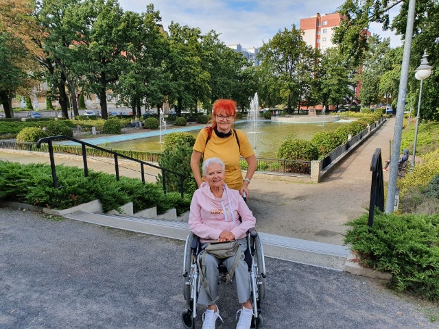 Teresa Terlecka z asystentem w Gdańsku //fot. archiwum Teresy Terleckiej