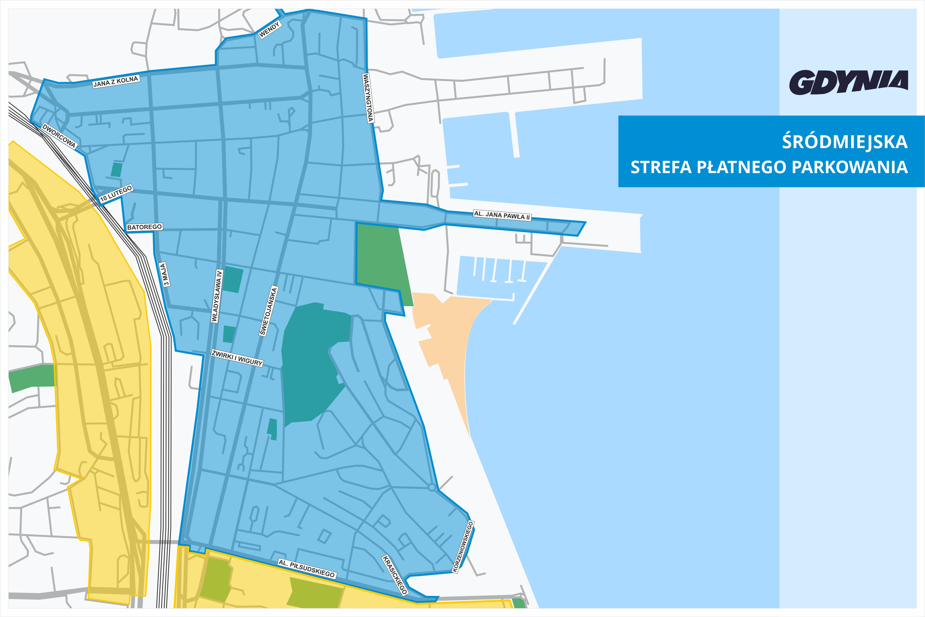 Strefa Płatnego Parkowania w Gdyni &ndash; obszar Śr&oacute;dmieście, obowiązuje od 07.01.26 r.
