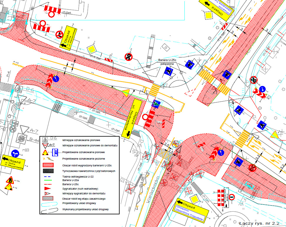 skrzyżowanie ulic: Rolniczej/Chwarznieńskiej/Małokackiej/Wielkokackiej 