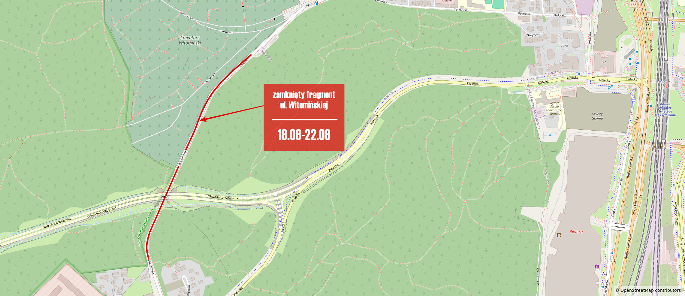 mapa zmian organizacji ruchu // ZDIZ Gdynia