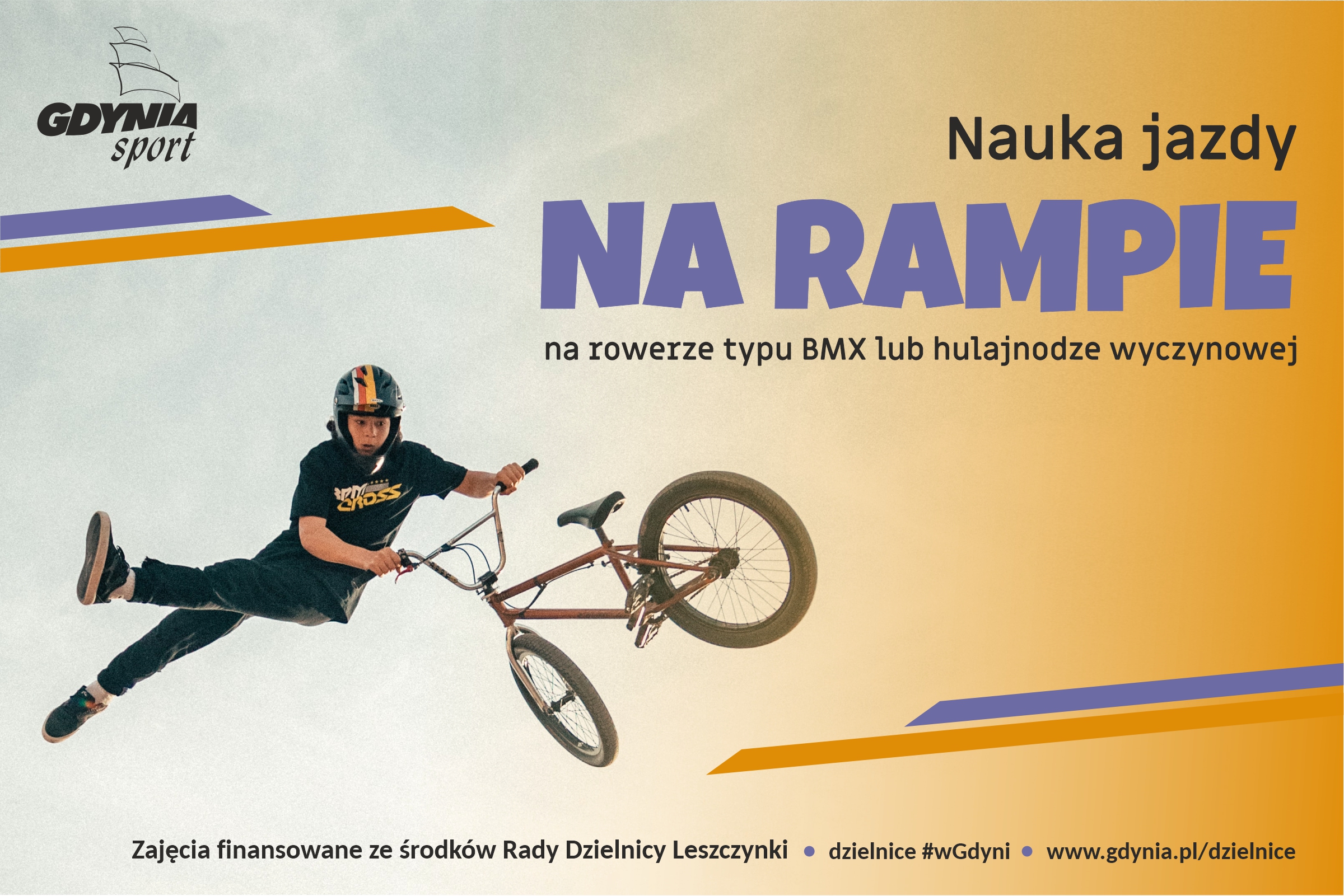 chłopiec na rowerze bmx, wykonujący ewolucję