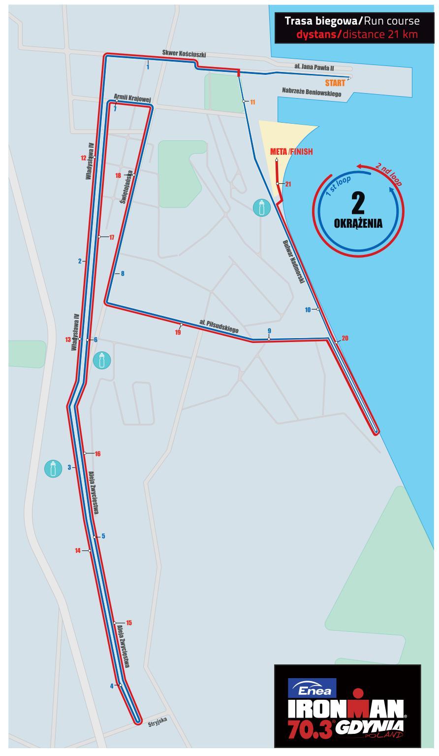 Mapa trasy biegowej IronMan
