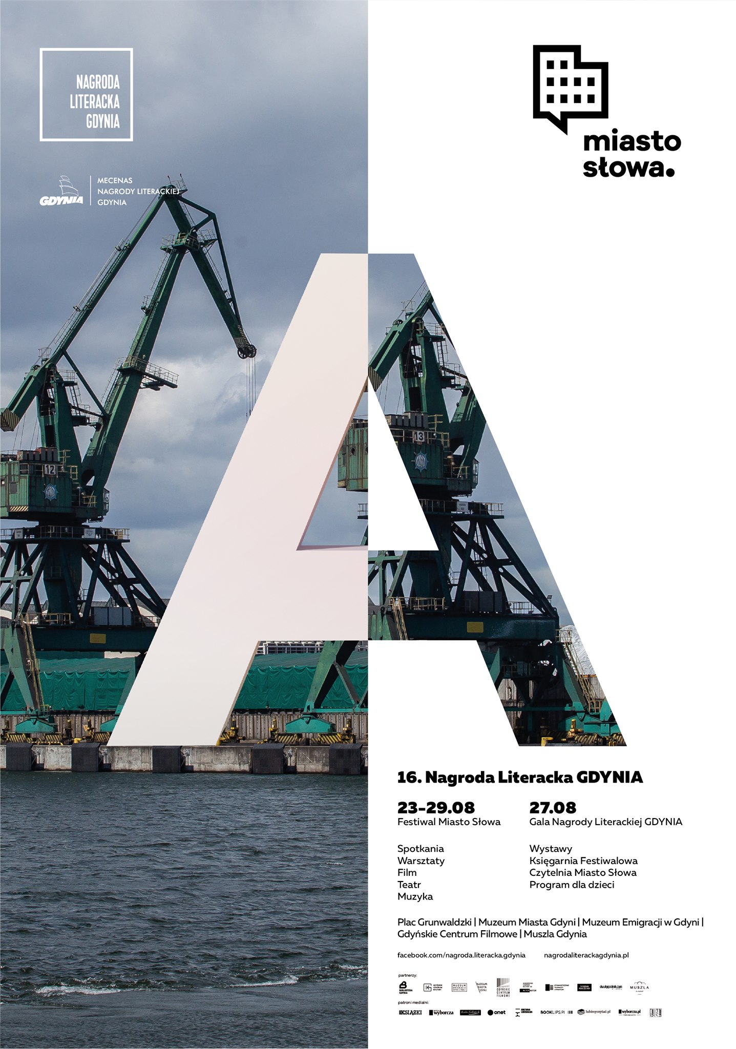 Plakat festiwalu Miasto Słowa i Nagrody Literackiej Gdynia // TOFU Studio, mat. prasowe