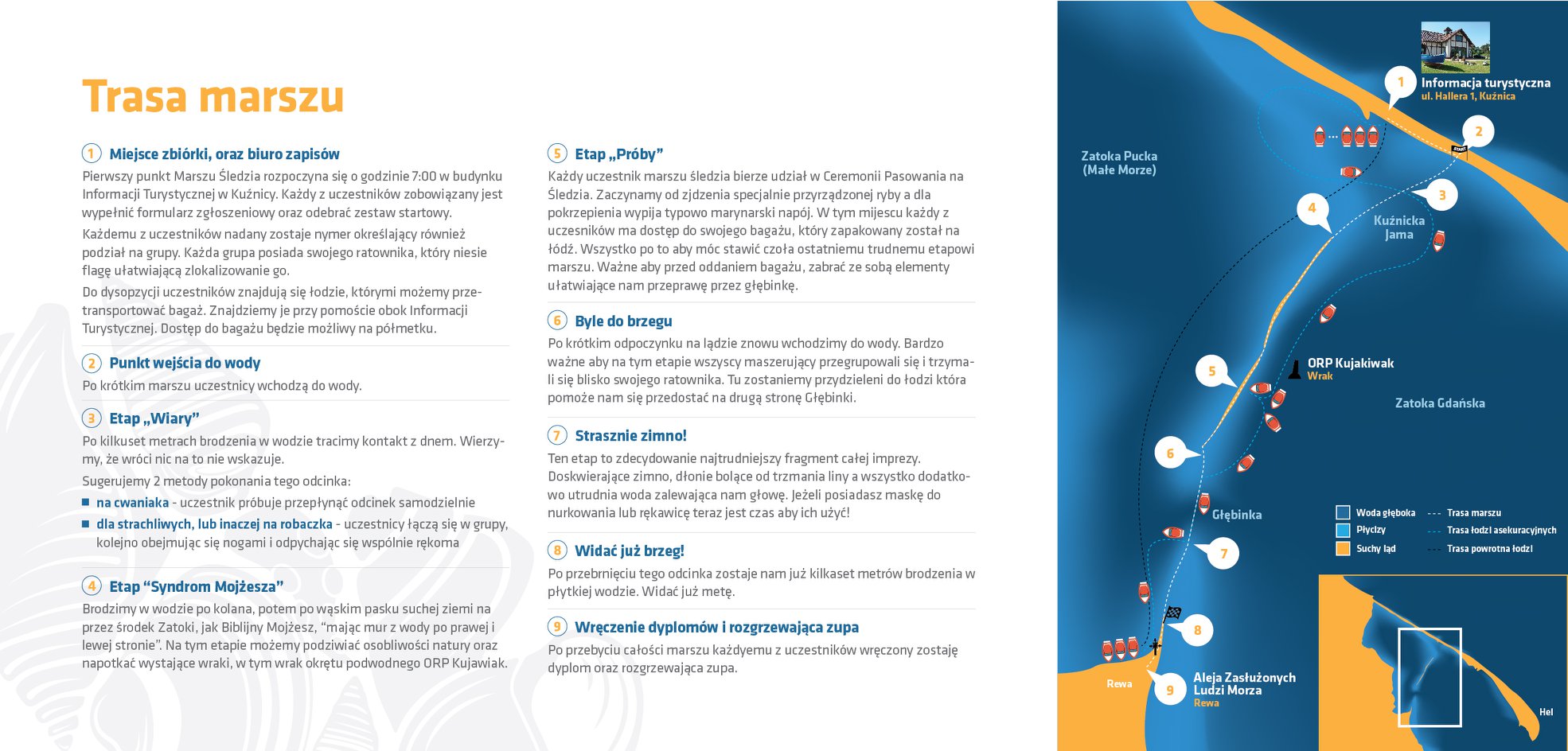 Mapka trasy i opis poszczeg&oacute;lnych etap&oacute;w marszu // fot. facebook.com/marszsledzia