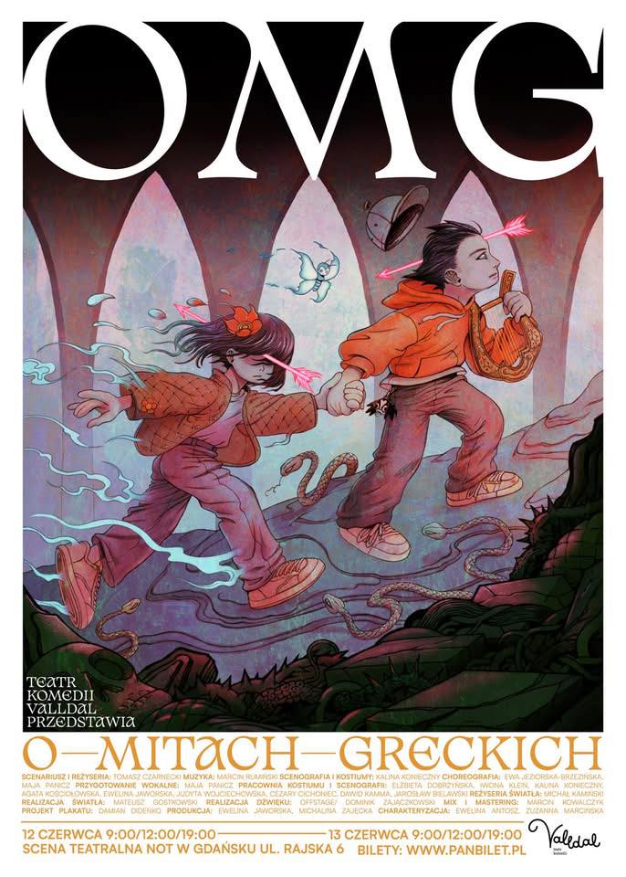 Plakat spektaklu &bdquo;OMG! O mitach greckich&rdquo; 