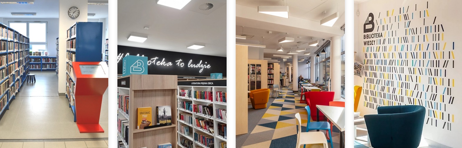 Nowoczesne oraz przejrzyste wnętrza Miejskiej Biblioteki Publicznej w Gdyni, oraz jej filii zachęcają mieszkańc&oacute;w do korzystania ze zbior&oacute;w,&nbsp;fot. bibliotekagdynia.pl