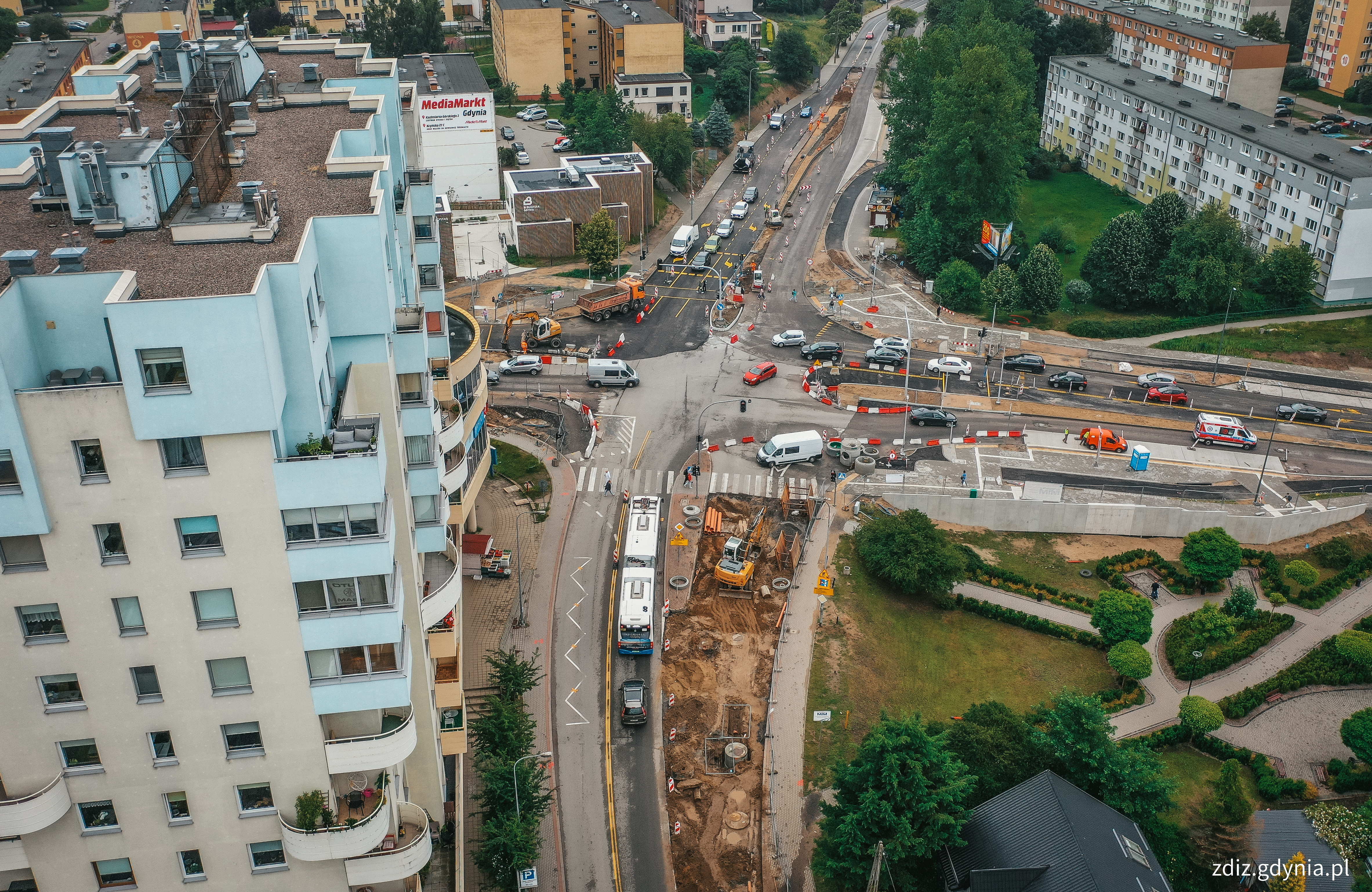 skrzyżowanie ulic: Rolniczej/Chwarznieńskiej/Małokackiej/Wielkokackiej // fot. M.Mielewski // ZDIZ Gdyni