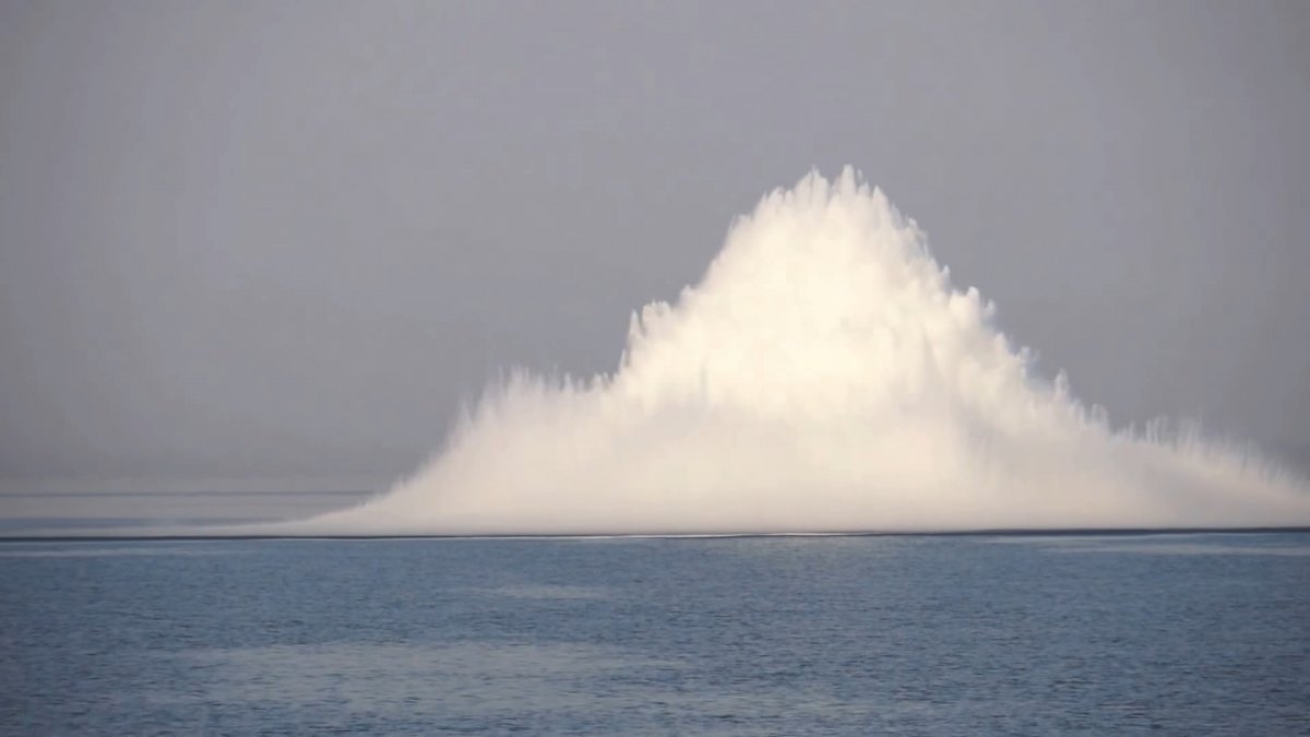 Operacja podniesienia i unieszkodliwienia miny morskiej zalegającej przy południowym wejściu do gdyńskiego portu. Fot. gdynia.pl