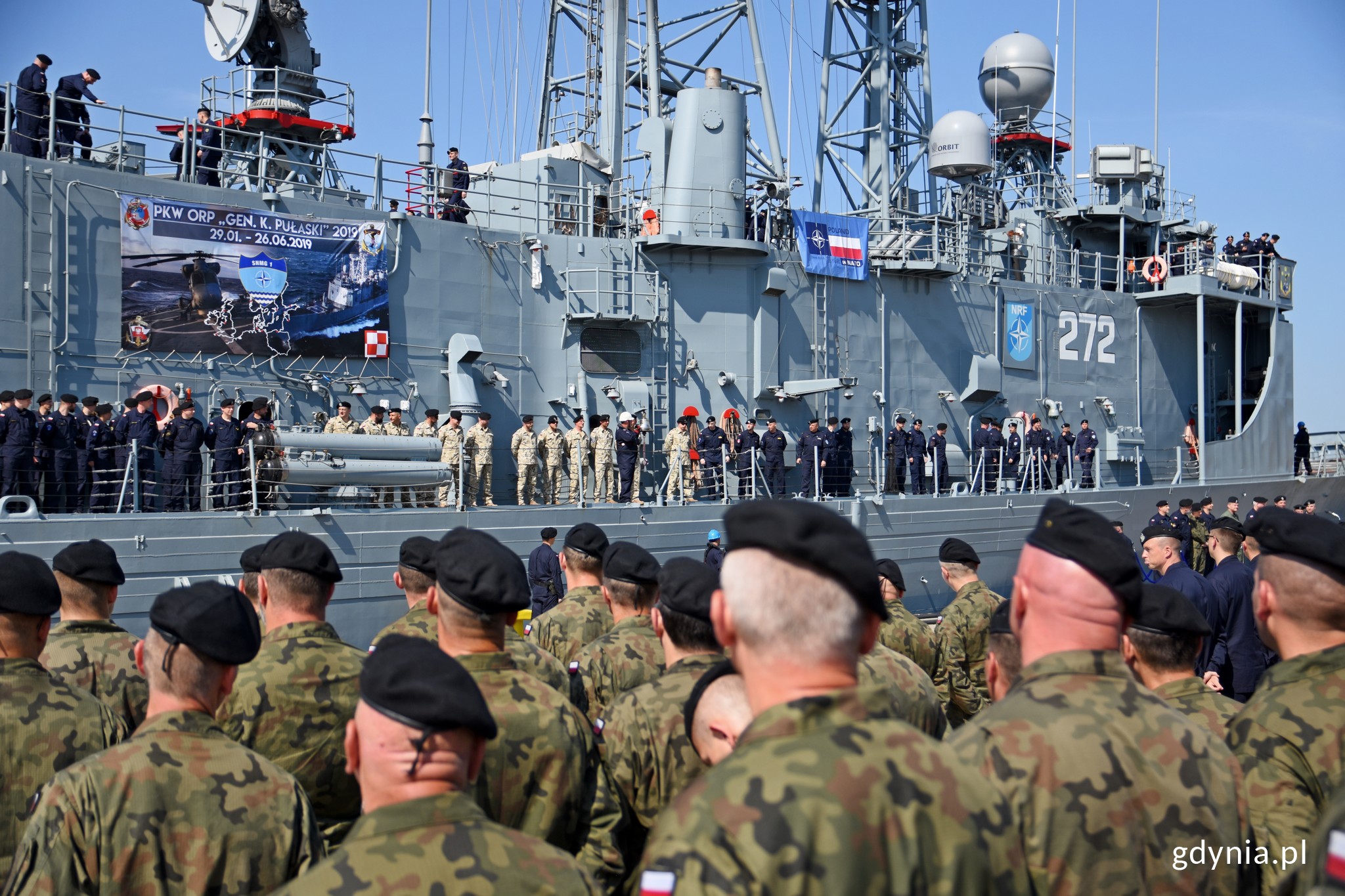 ORP "Gen. K. Pułaski" witany w Porcie Wojennym w Gdyni // fot. Paweł Kukla