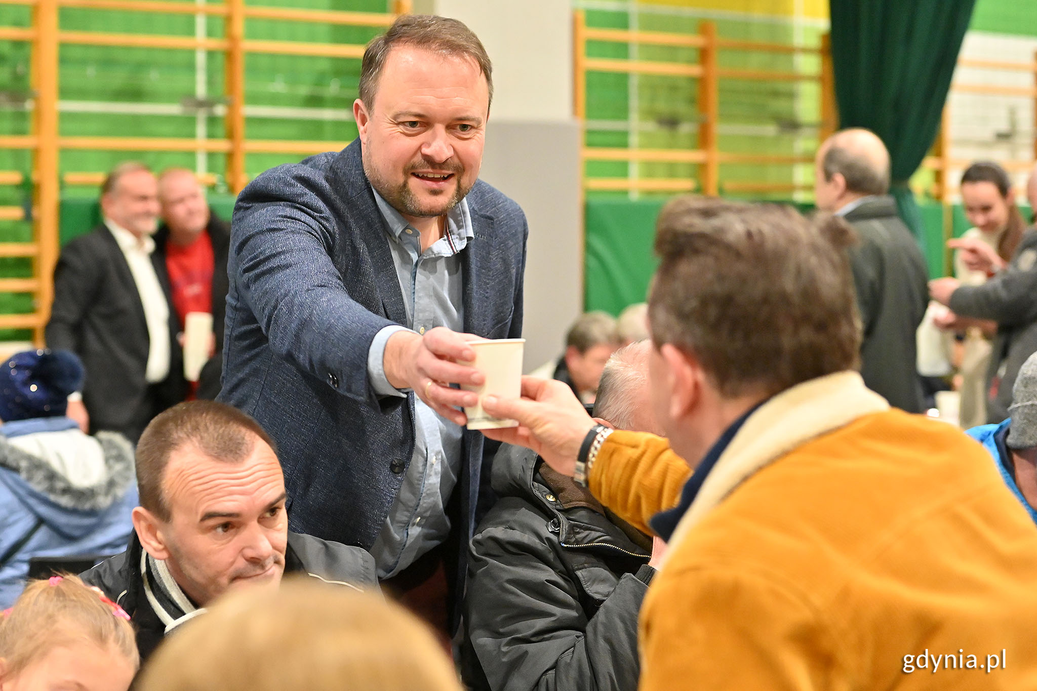 Marek Łucyk, wiceprezydent Gdyni ds. rozwoju podczas miejskiej wigilii. Fot. Michał Puszczewicz