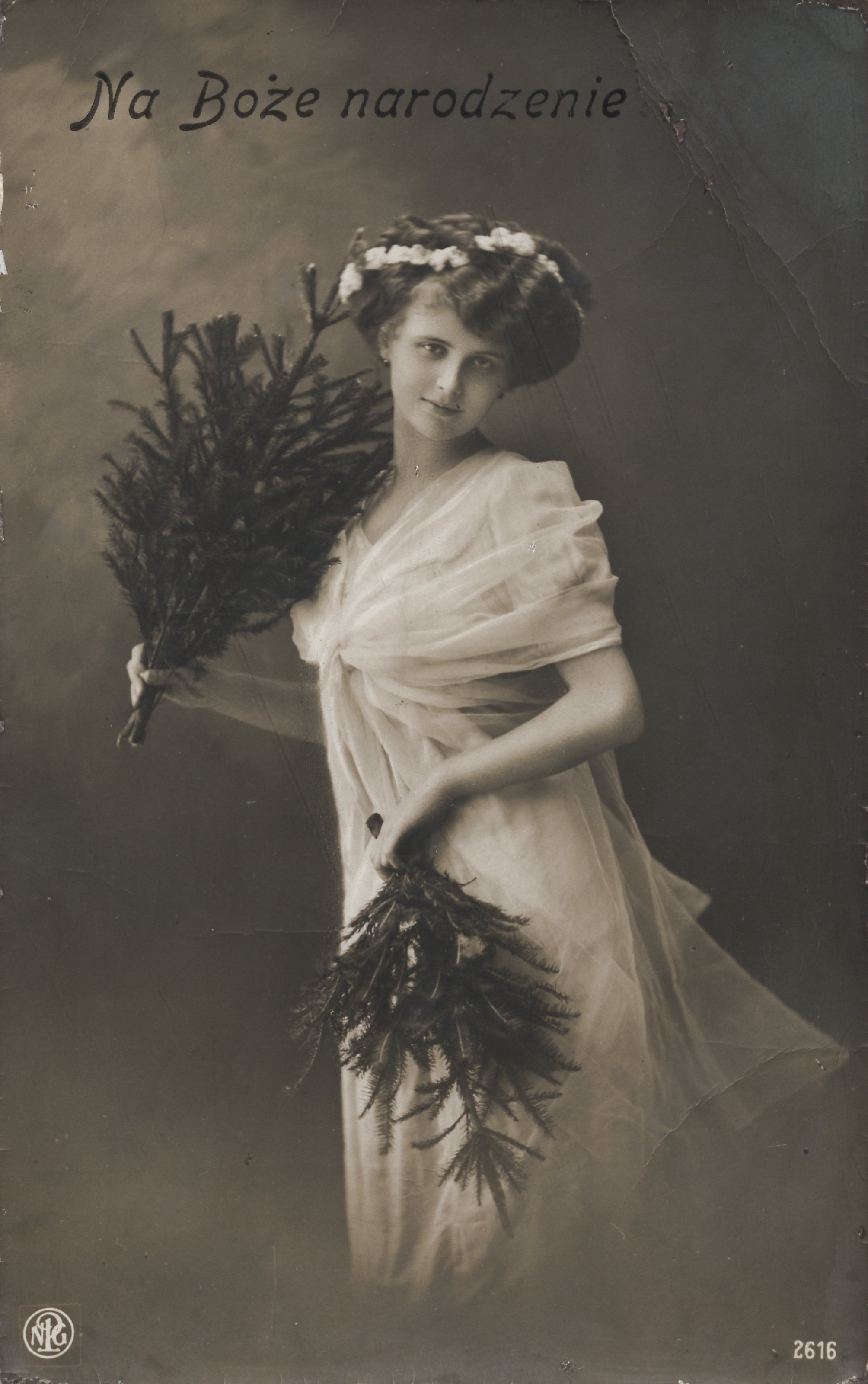 Świąteczna kartka z motywem gdyńskim. Ze zbior&oacute;w Muzeum Miasta Gdyni.