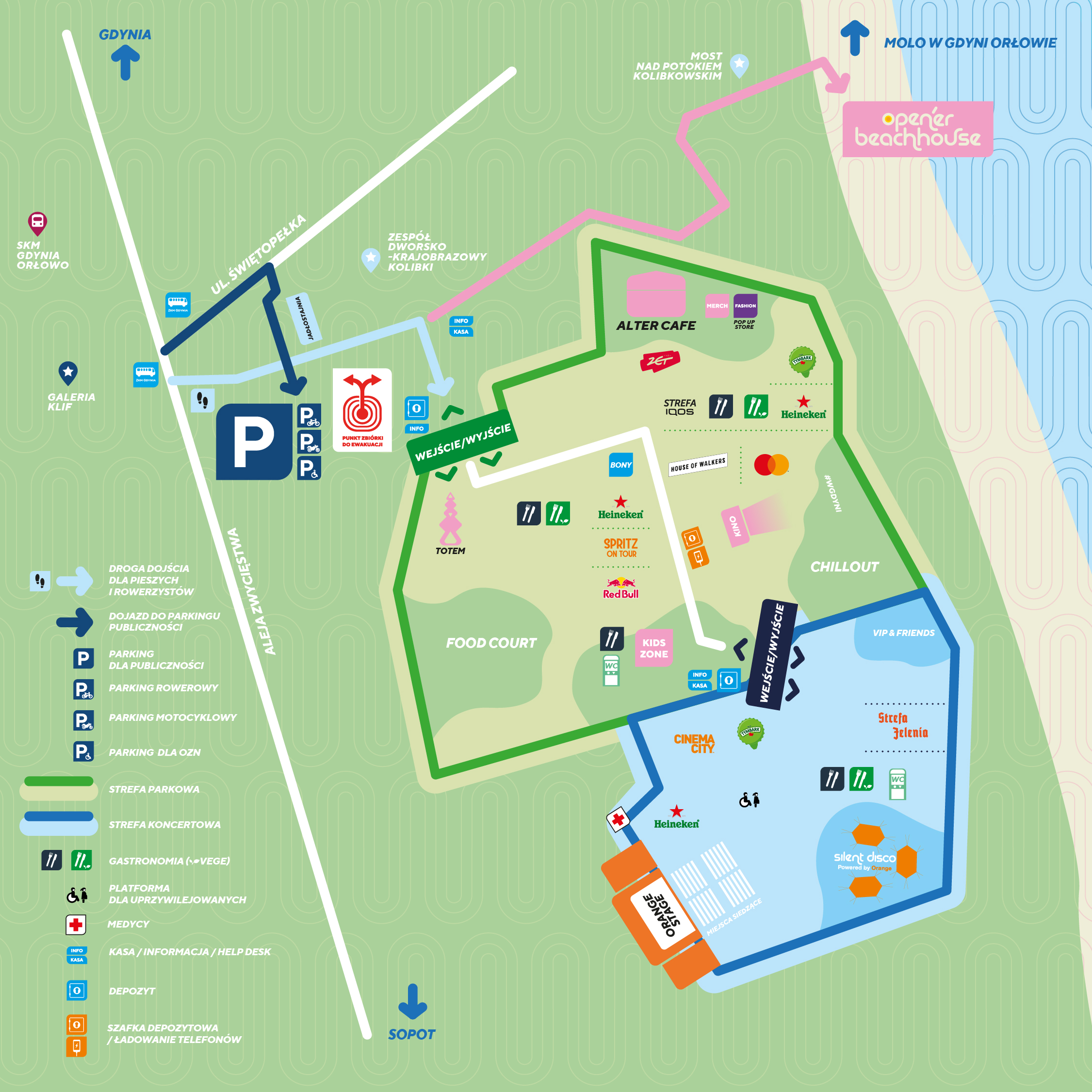 Mapa Open'er Park 2021 w gdyńskich Kolibkach, mat. prasowe