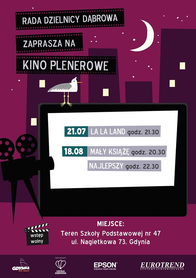 Plakat Kino letnie na Dąbrowie