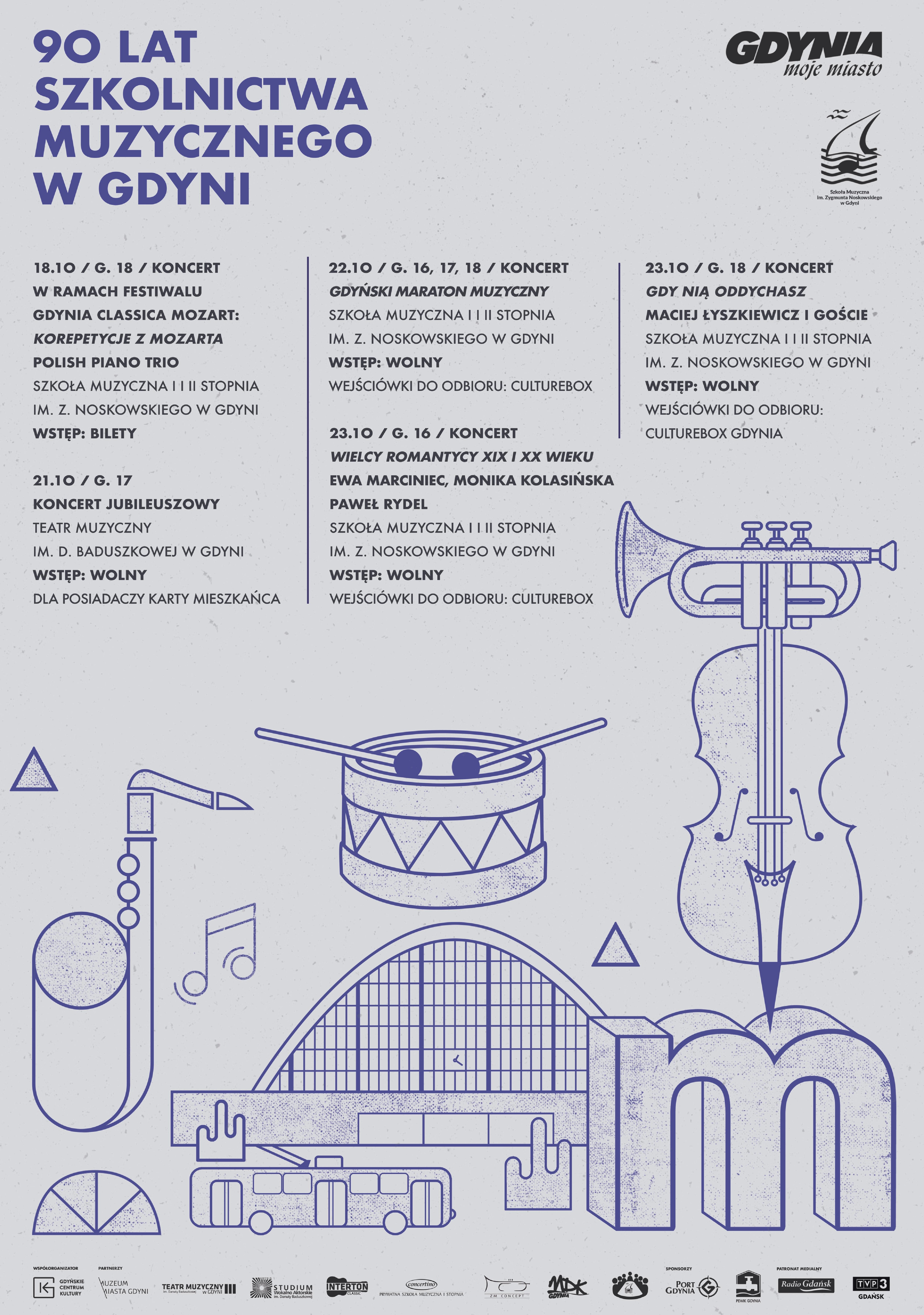 Afisz Jubileuszu 90 lat Szkolnictwa Muzycznego w Gdyni