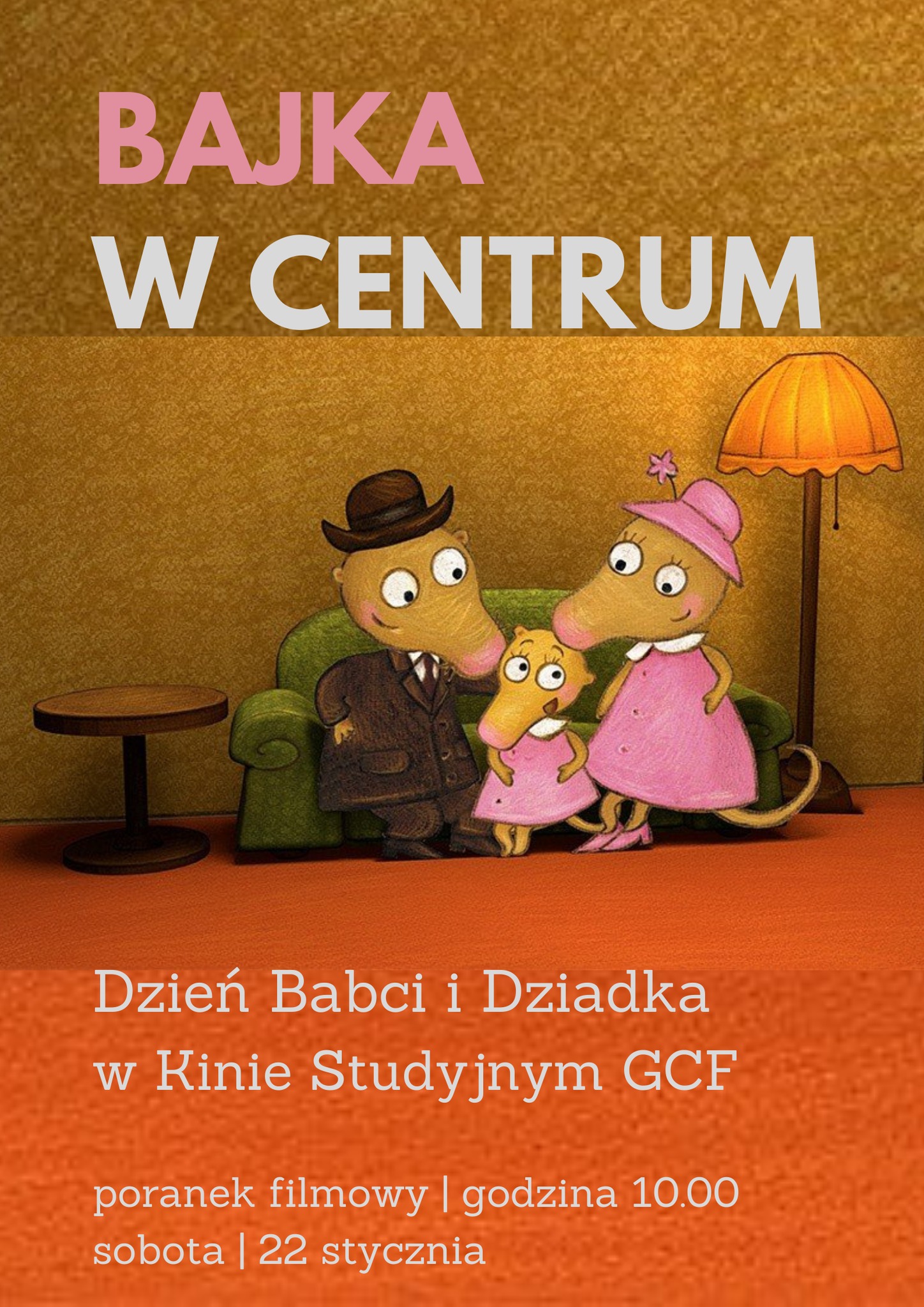 Plakat cyklu dla najmłodszych: Bajka w Centrum. Mat. prasowe GCF