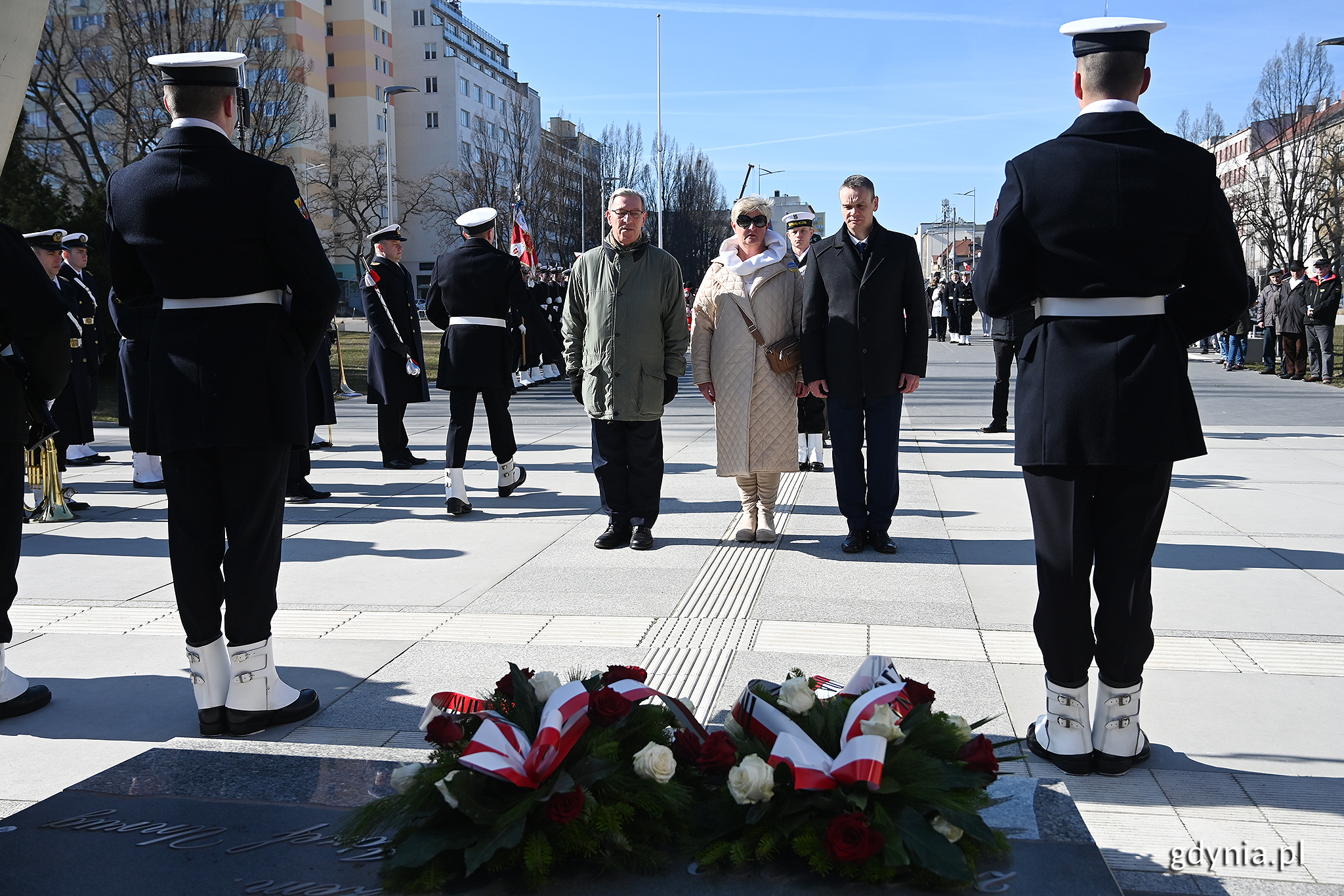 Gdyńska delegacja podczas uroczystości w sobotę, 12 marca, fot. Michał Puszczewicz