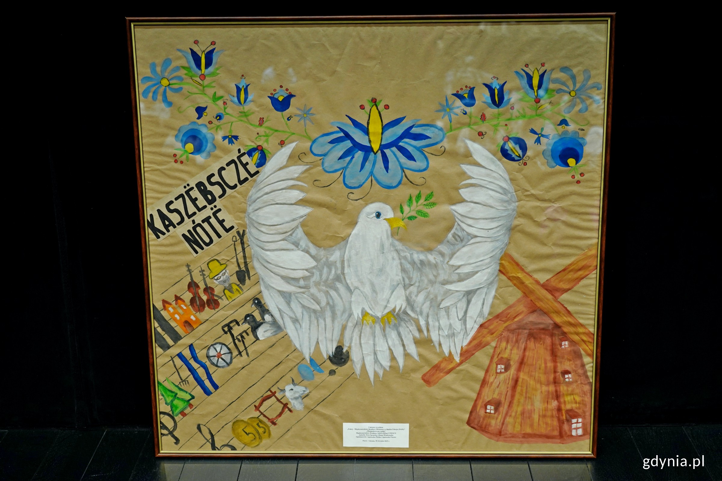 Praca &bdquo;Niespodziewane pojawienie się gołębia pokoju&rdquo;, kt&oacute;ra otrzymała nagrodę gł&oacute;wną w w kategorii &bdquo;Rysunek&rdquo; (fot. Magdalena Czernek)