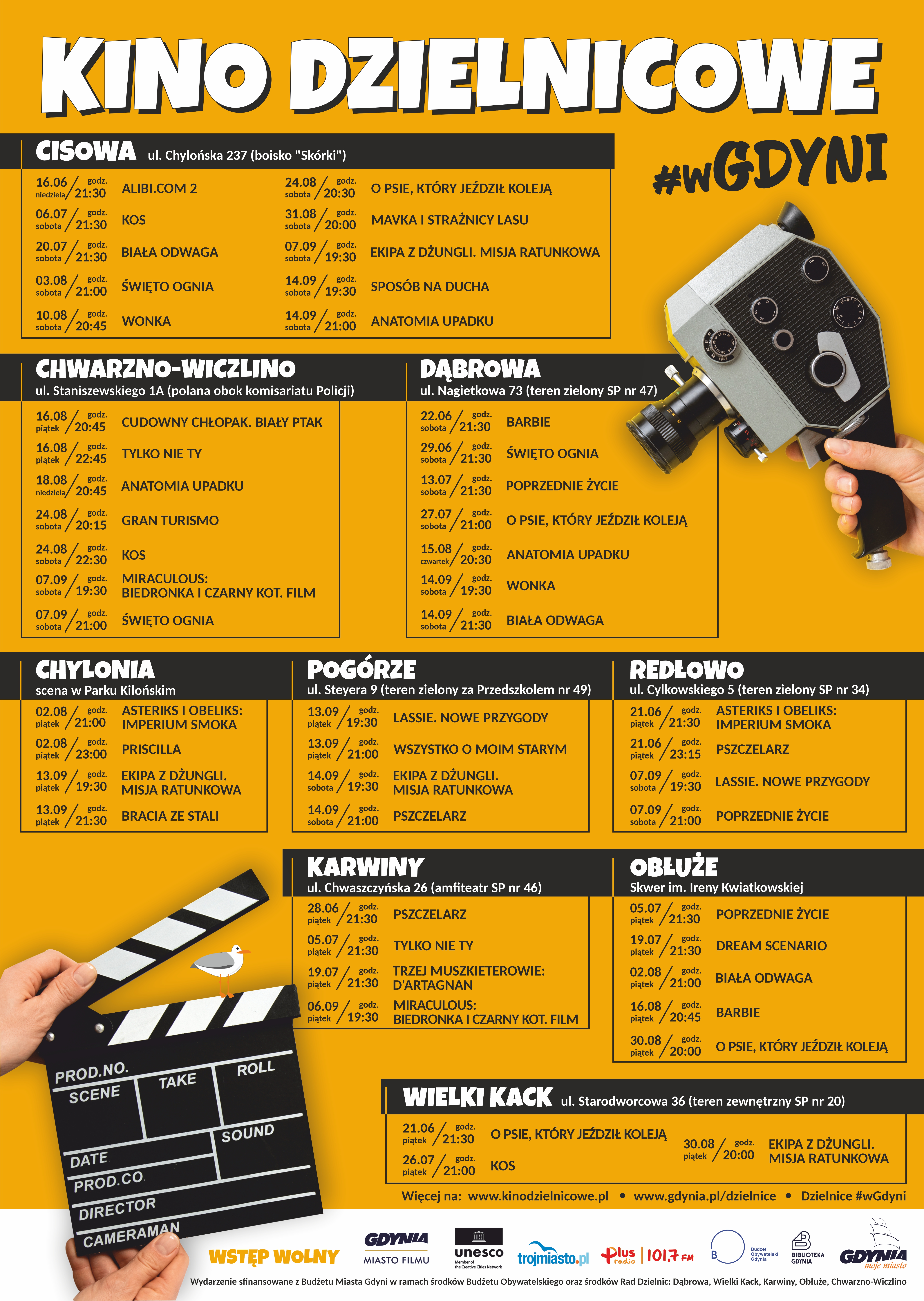Plakat: Kino dzielnicowe #wGdyni