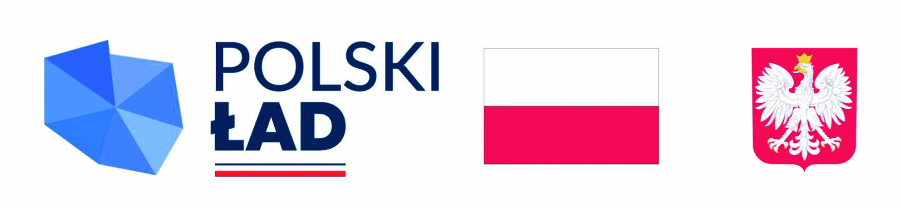 logo z polską flagą i godłem i tarczą niebieską polskiego ładu