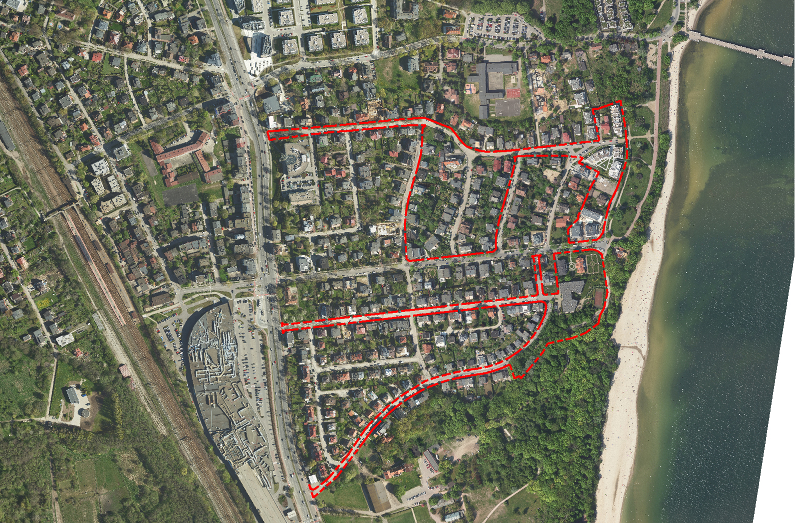 projekt miejscowego planu zagospodarowania przestrzennego części dzielnicy Orłowo obejmuje rejon ulic: Kr&oacute;la Jana III, Przemysława, Plażowej, Balladyny i Świętopełka.