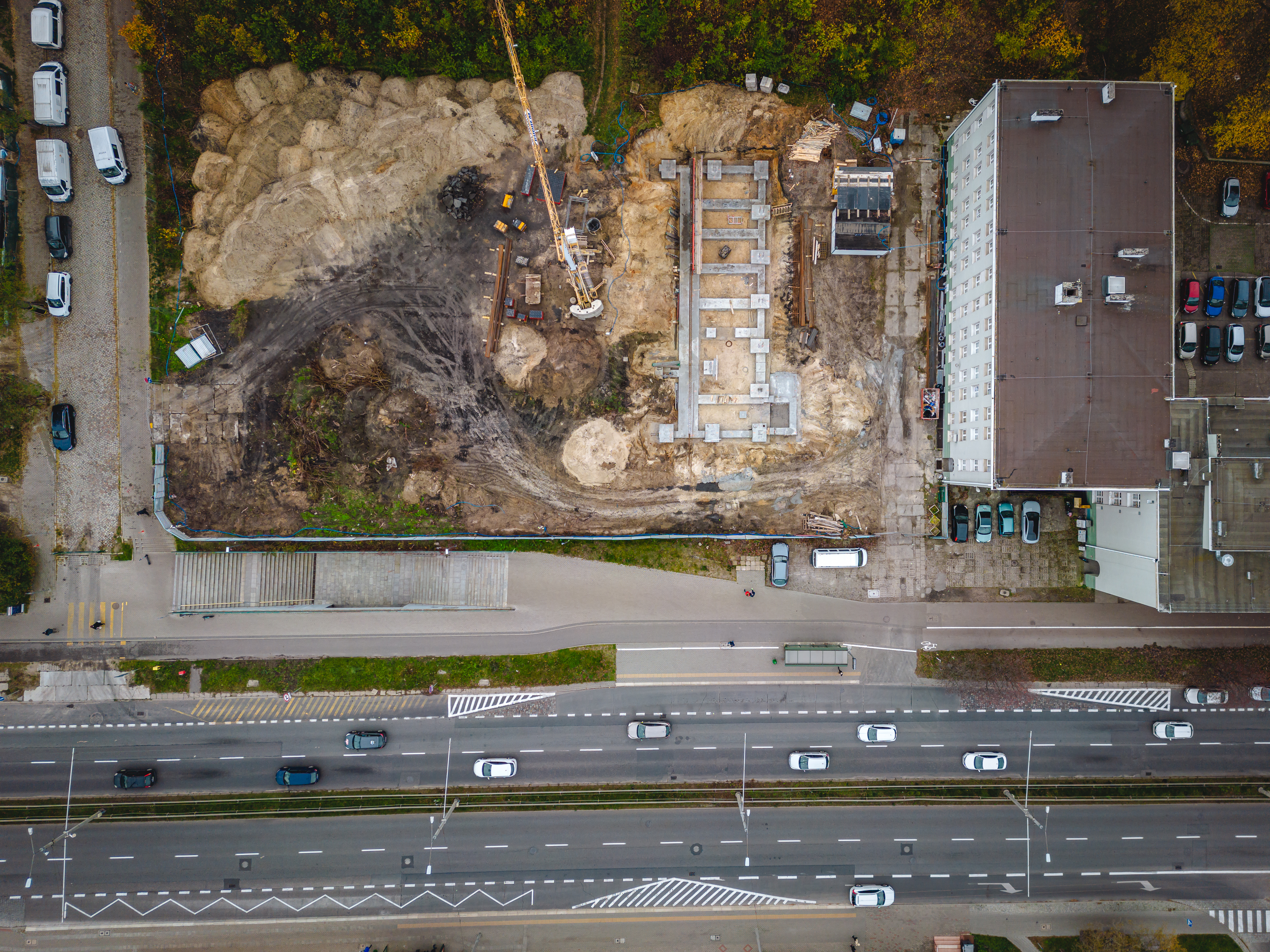 Hala sportowa przy ul. Morskiej - widok na plac budowy//fot.T.Kamiński