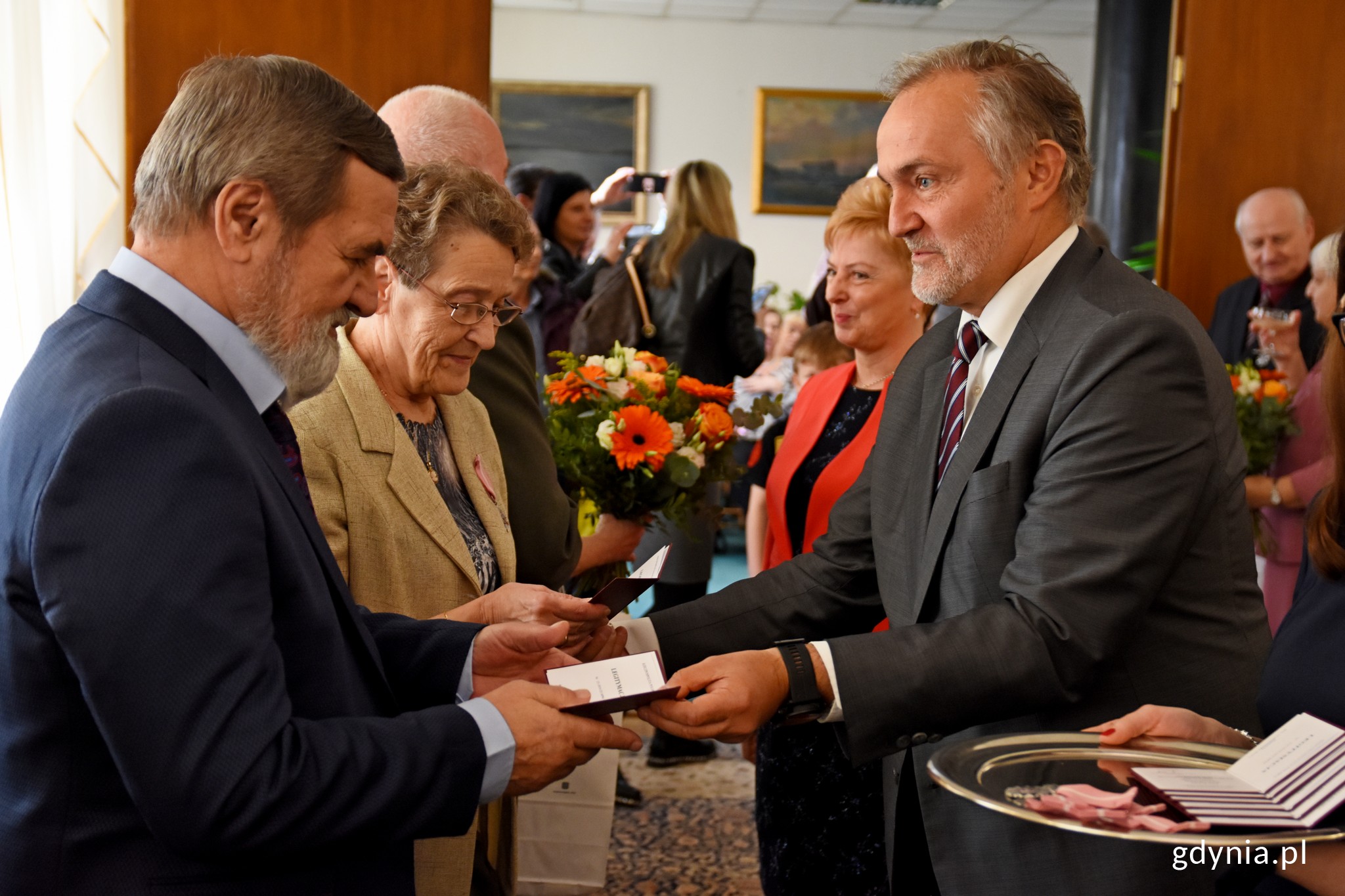 Pamiątkowe Medale za Długoletnie Pożycie Małżeńskie z rąk prezydenta Gdyni Wojciecha Szczurka odebrały kolejne gdyńskie pary // fot. Paweł Kukla