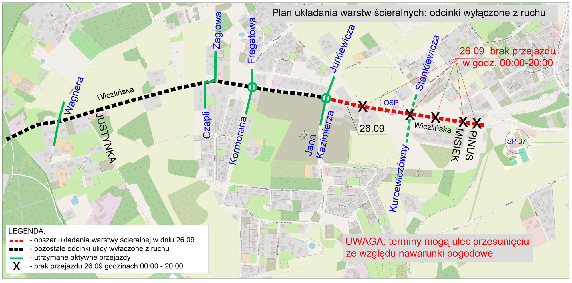 Ulica Wiczlińska - zmiany w ruchu 26 września
