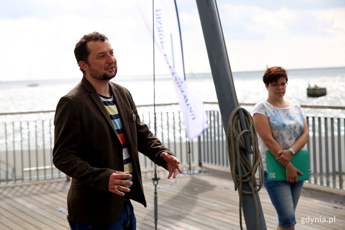 Michał Miegoń na inauguracji projektu "Gdynia o 10:00". // fot. Przemysław Kozłowski