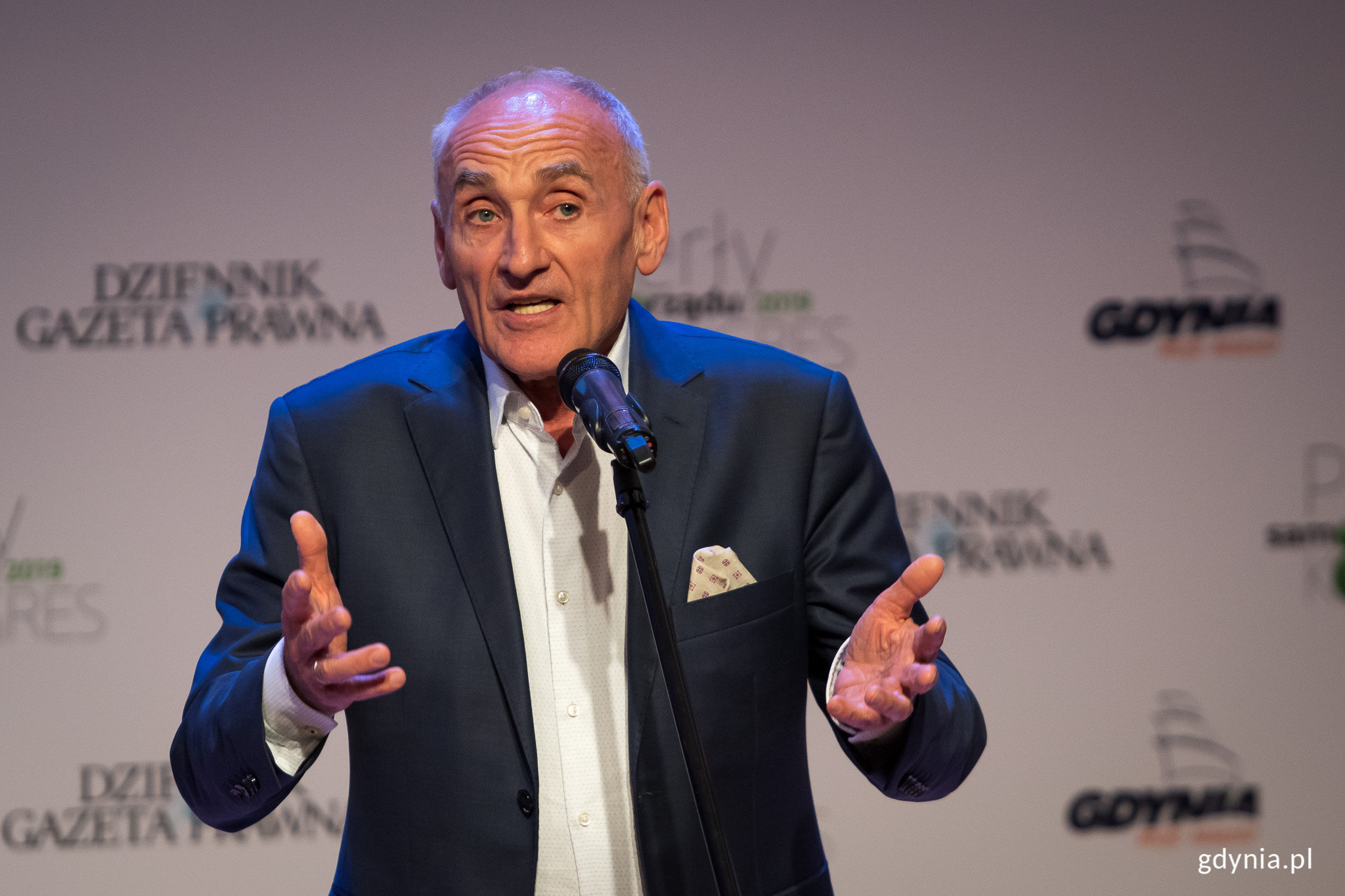 Przemawia Czesław Lang, słynny polski kolarz, fot. Dawid Linkowski