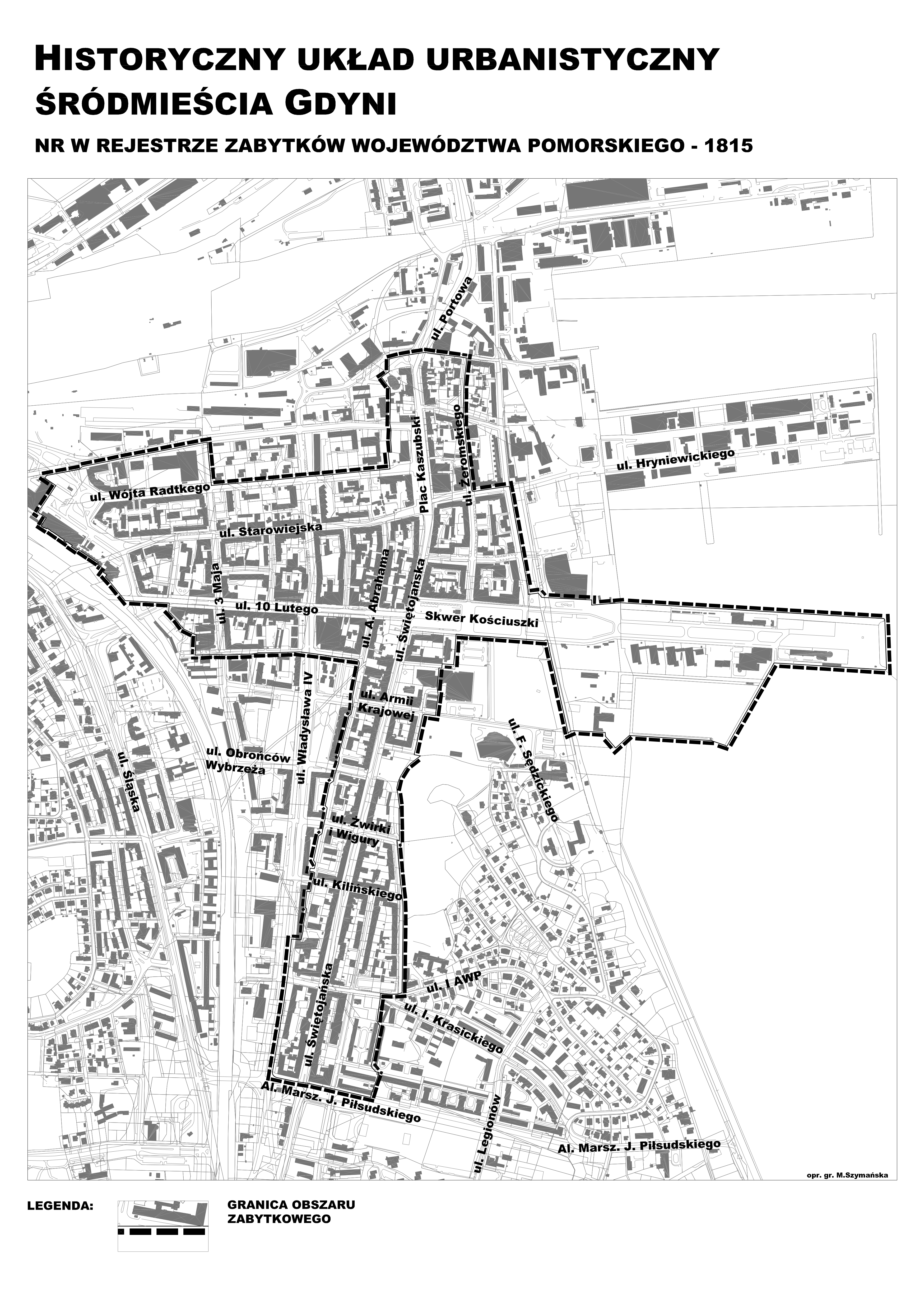 Granice historycznego układu urbanistycznego Śródmieścia Gdyni