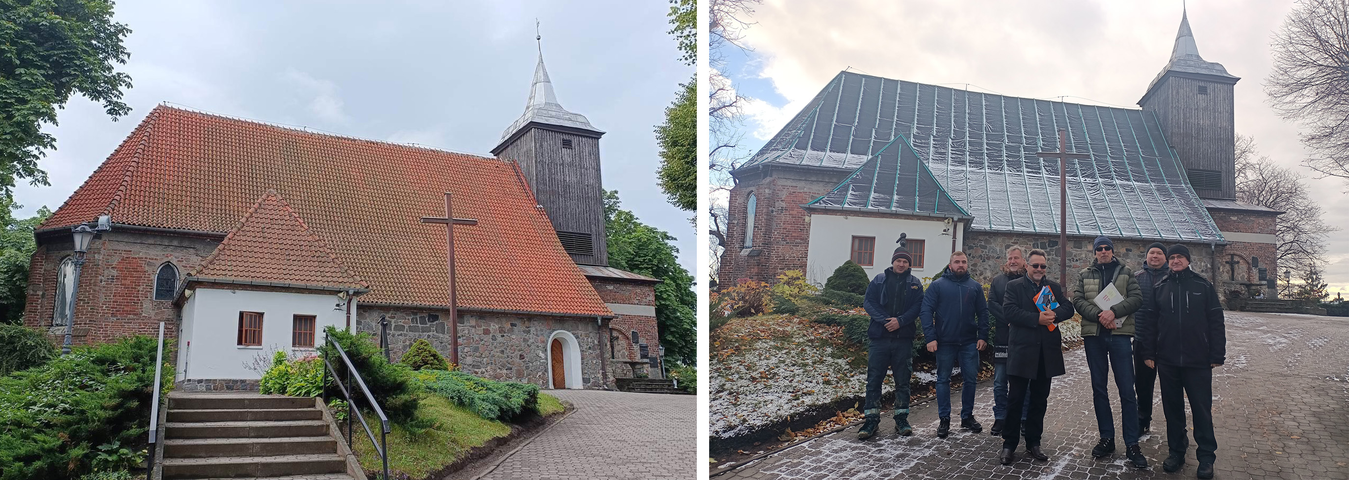 Kościół na Oksywiu przed i po wykonaniu prac