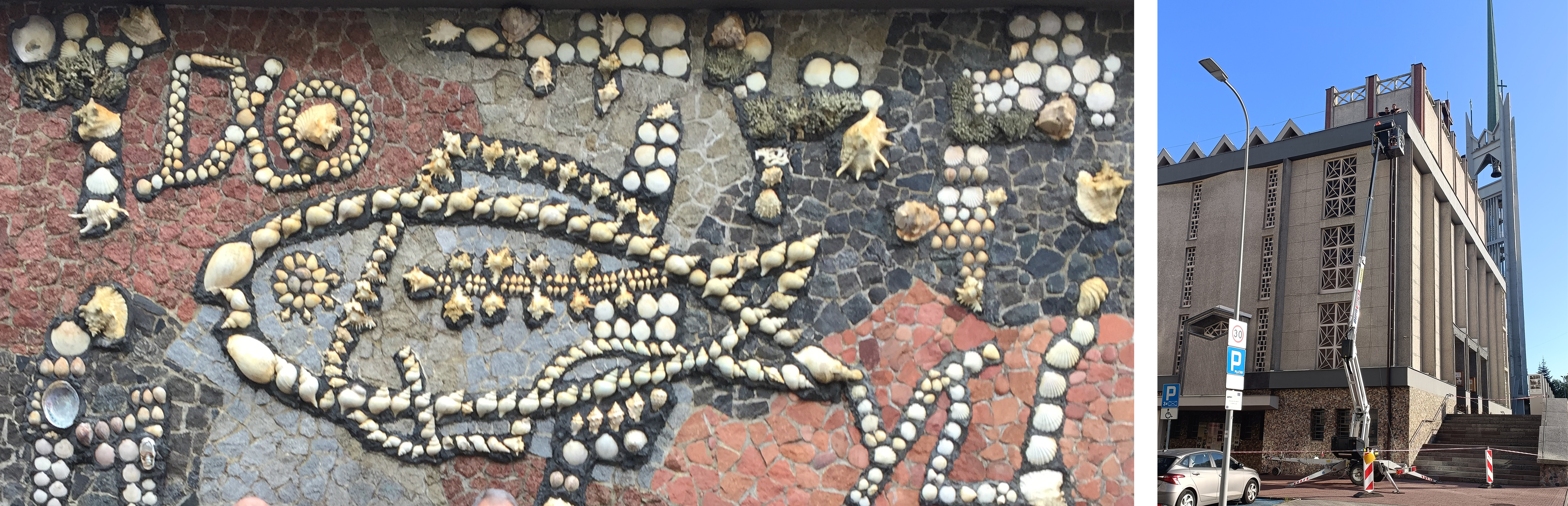 Mozaika i prace przy odgrom&oacute;wce