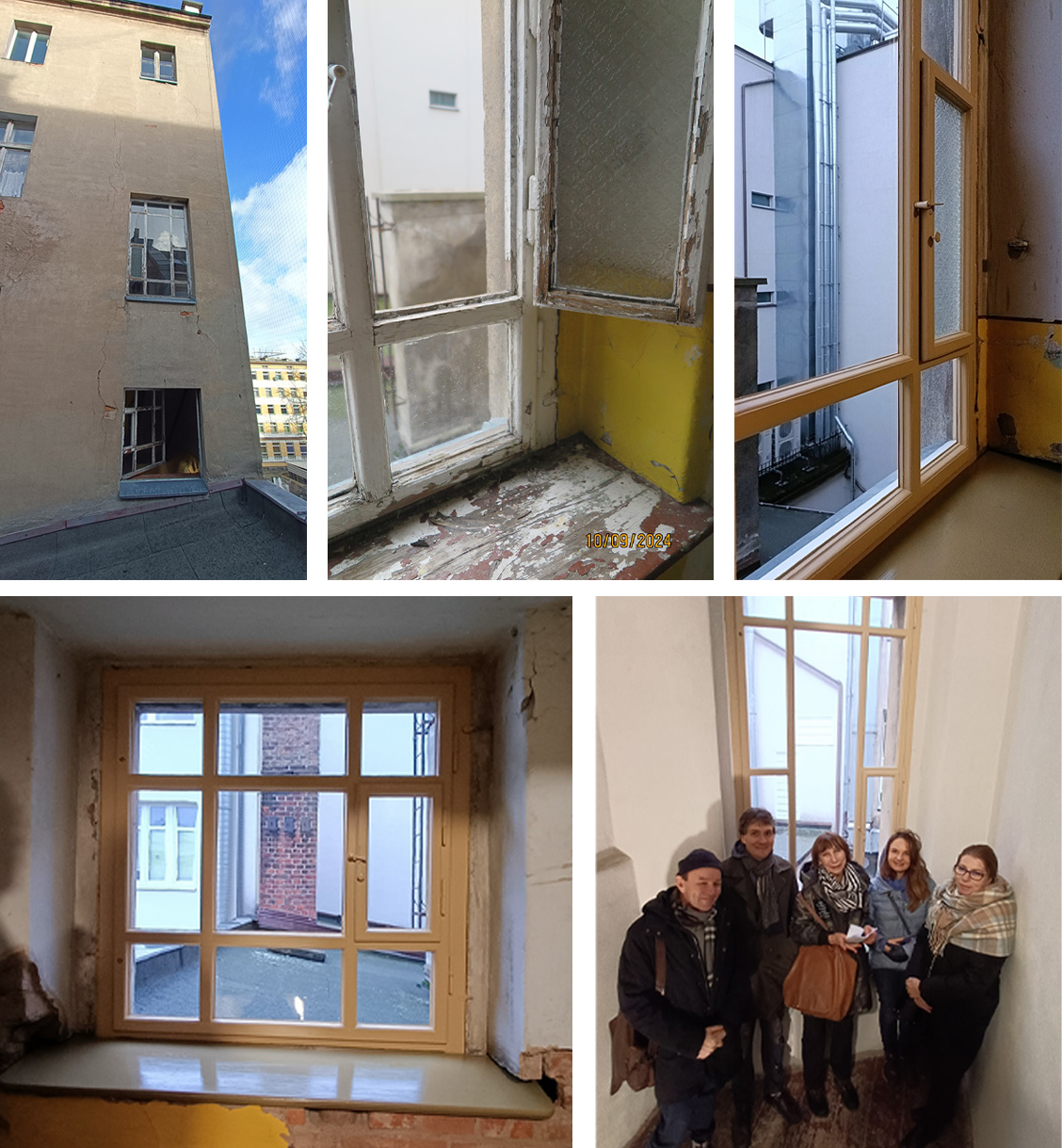 Okna przed, w trakcie i po wykonaniu prac oraz przy odbiorze