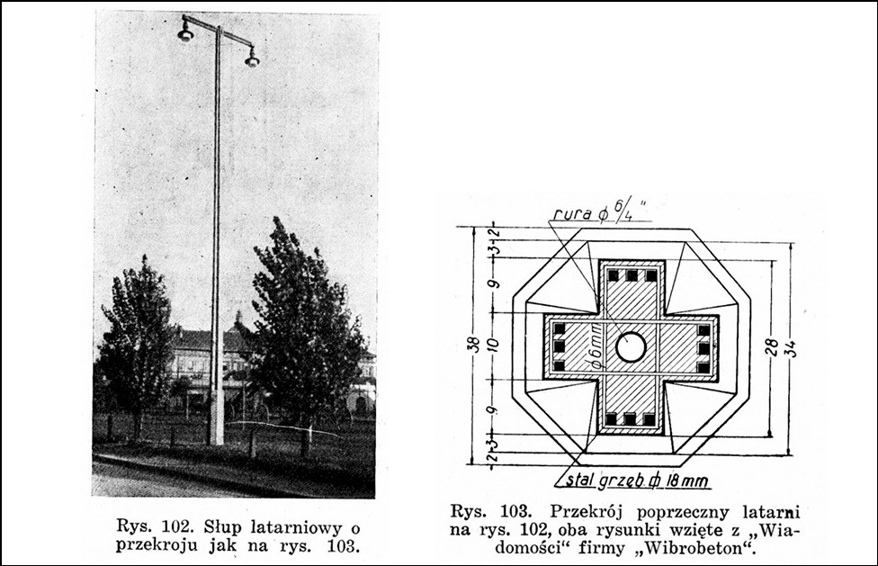 Rysunki z &bdquo;Przeglądu wyrob&oacute;w betonowych&rdquo; Jerzego Nechaya z 1939 r.