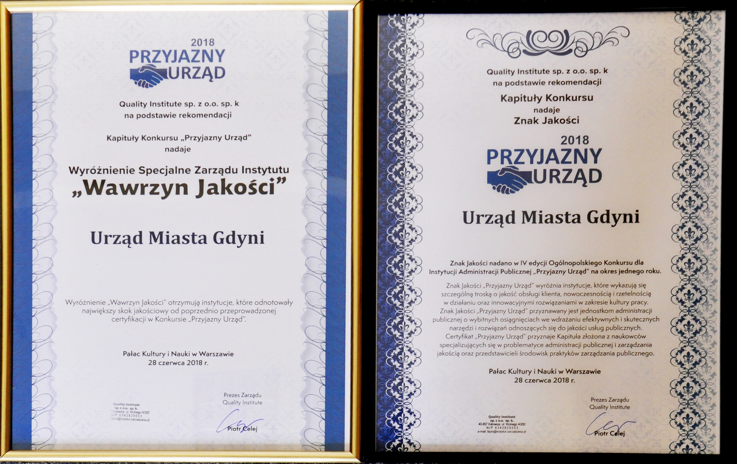 Dyplomy Przyjazny Urząd 2018