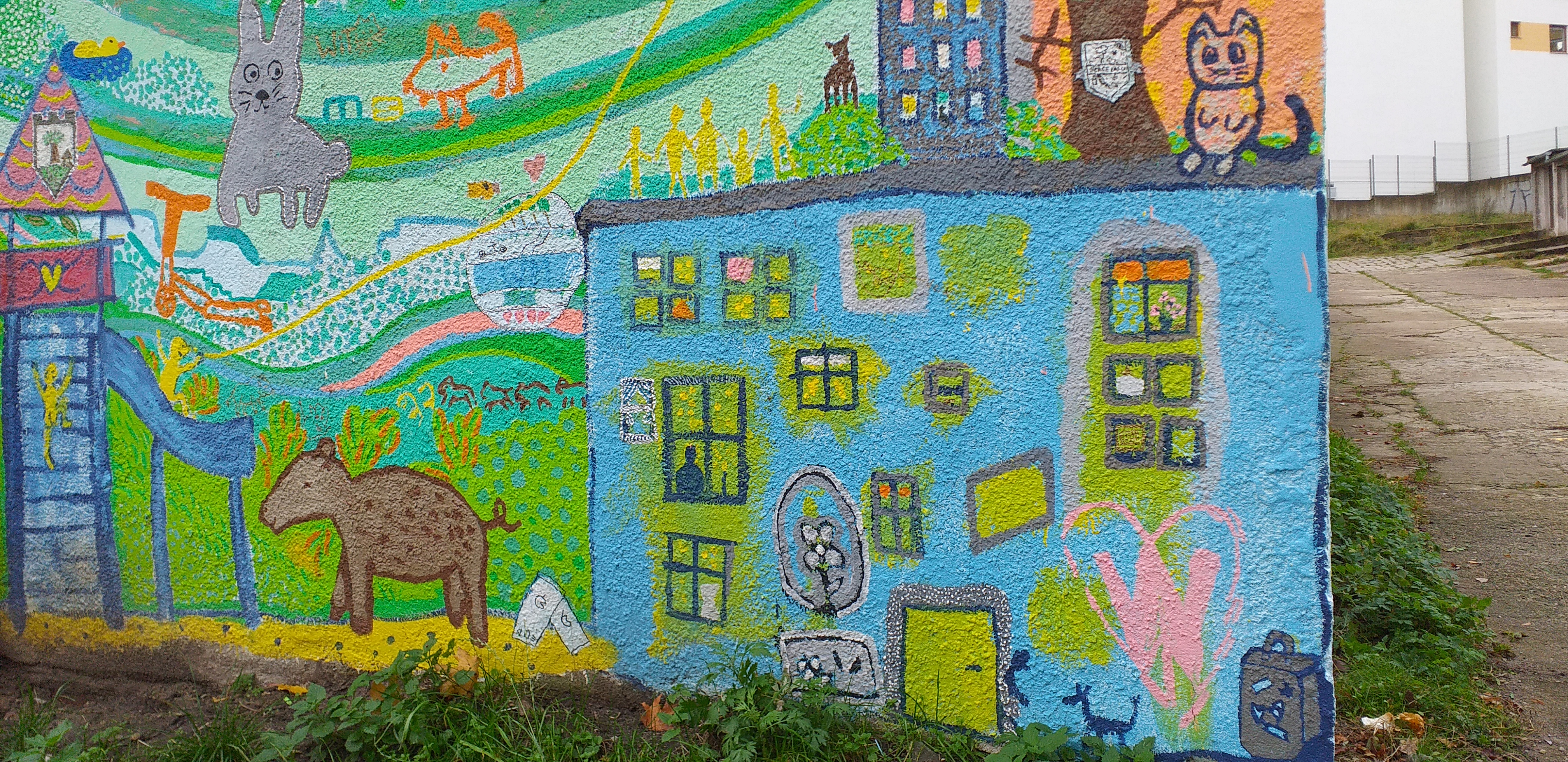 Sąsiedzki mural przy ul. Uczniowskiej