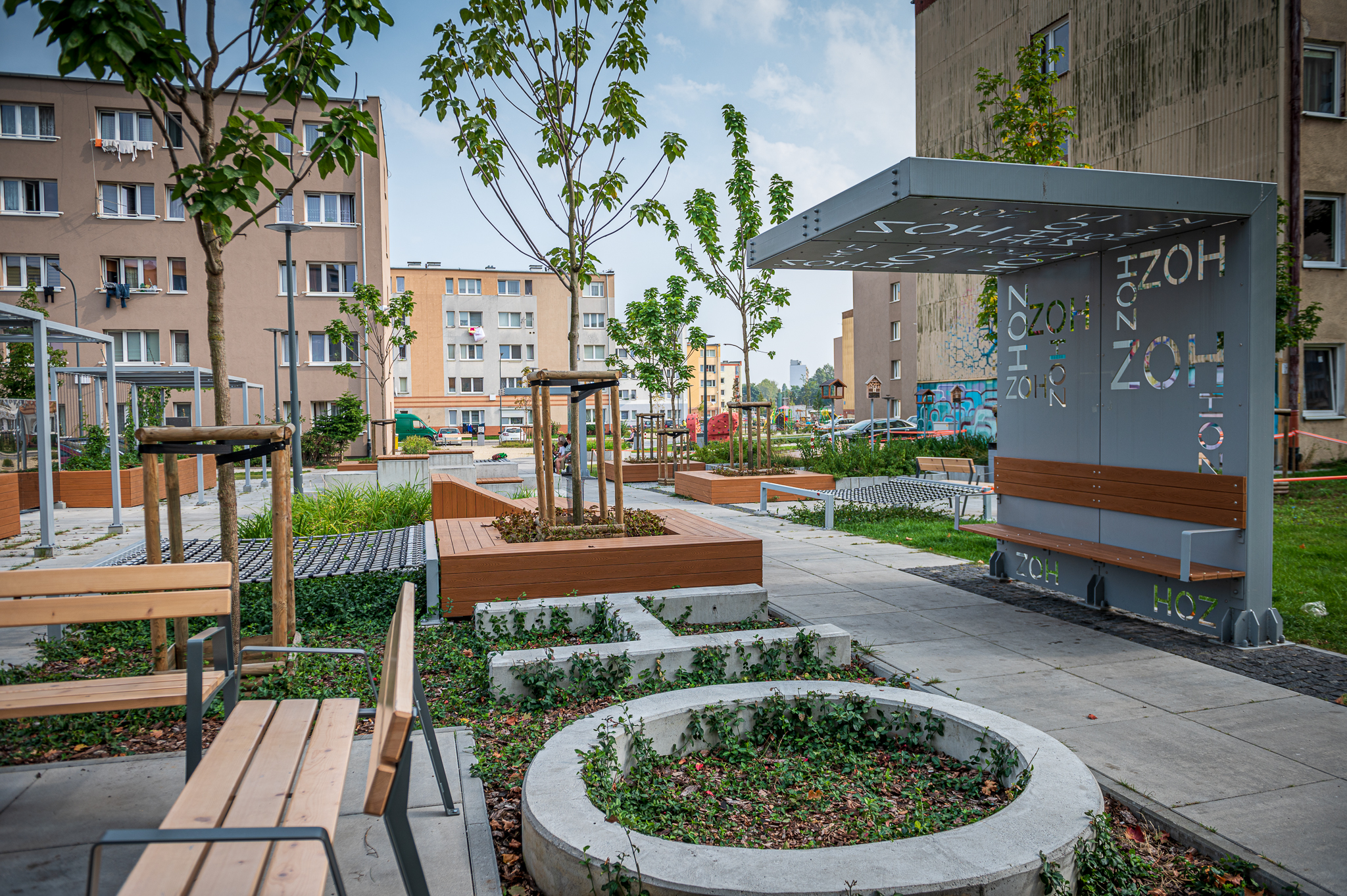 Przestrzeń osiedla Zamenhofa-Opata Hackiego po rewitalizacji, fot. Jacek Klejment